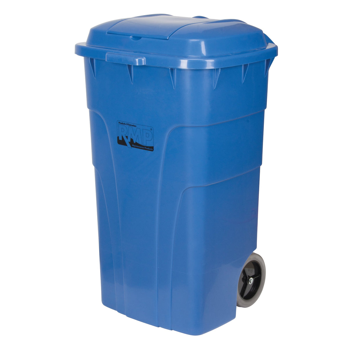 Roll Out Recycling Bin, Curbside, Polyethylene, 65 US gal.
