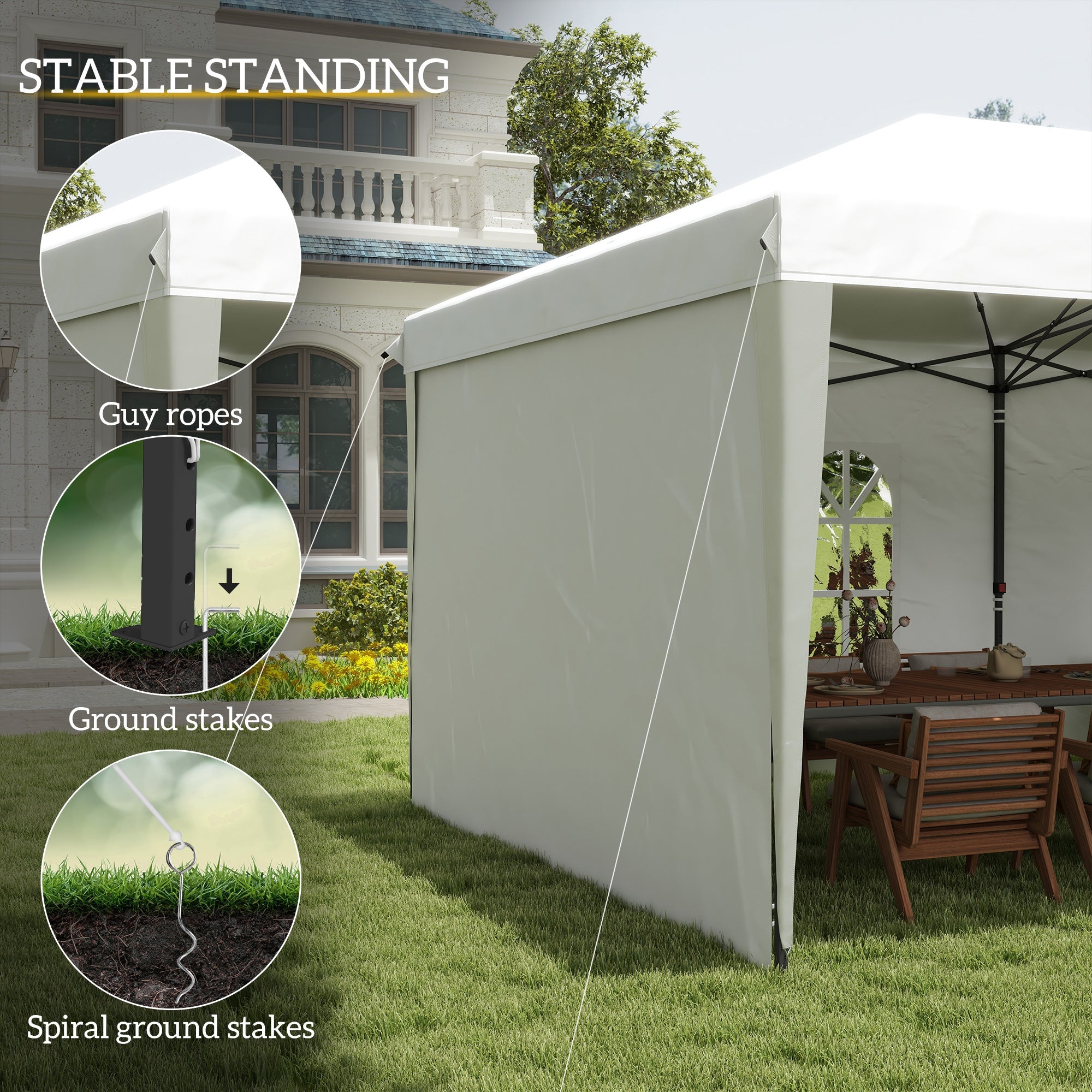 Outsunny 10'x20' Pop Up Canopy Tent Outdoor Party Commercial Instant Shelter Carrying Bag White