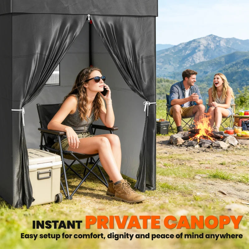 5 x 5 ft Compact Pop Up Canopy Tent, UPF 50+ Changing Room, Portable Instant Privacy Canopy with Mesh Window, Black