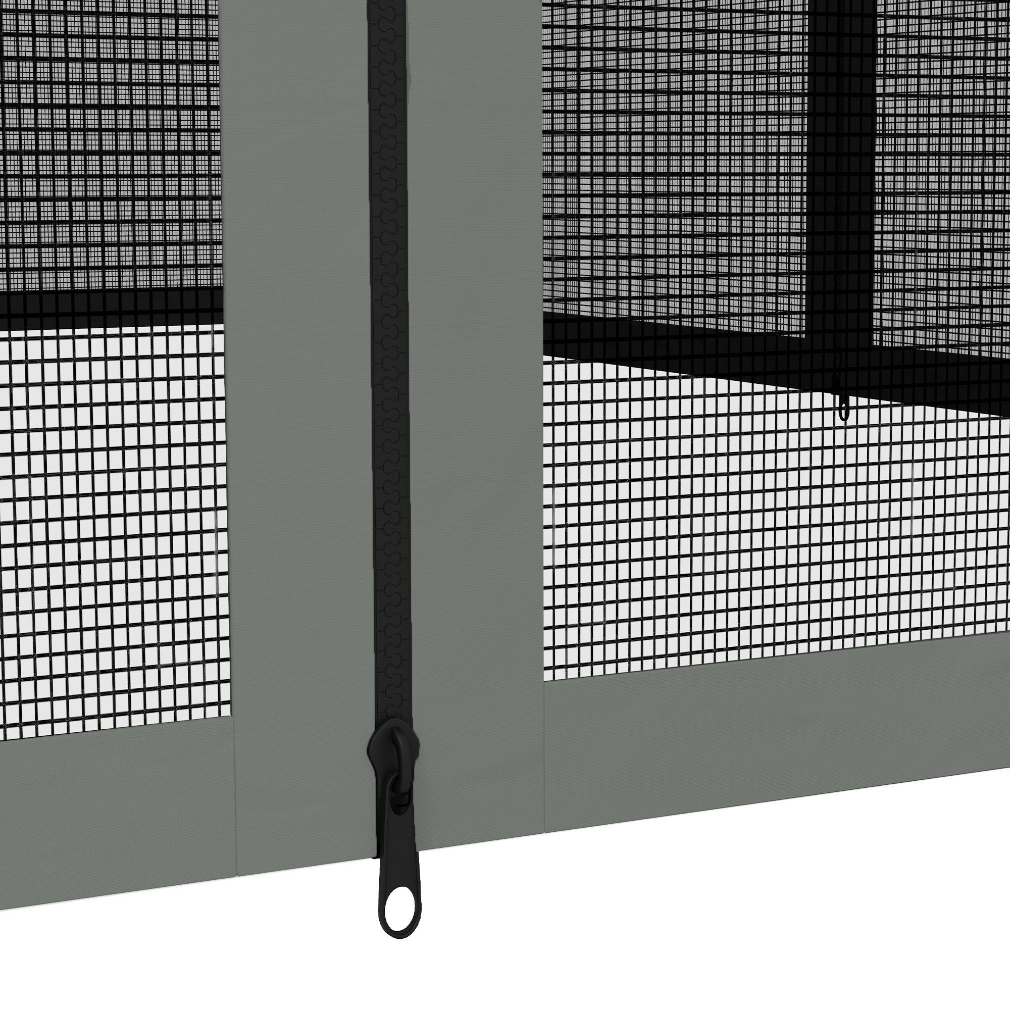 Outsunny Replacement Mosquito Netting for Gazebo 10' x 12' Black Screen Walls for Canopy with Zippers
