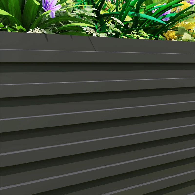 8' x 4' x 2' Raised Garden Bed, Galvanized Planter Box for Growing Flowers, Herbs and Vegetables, Dark Grey