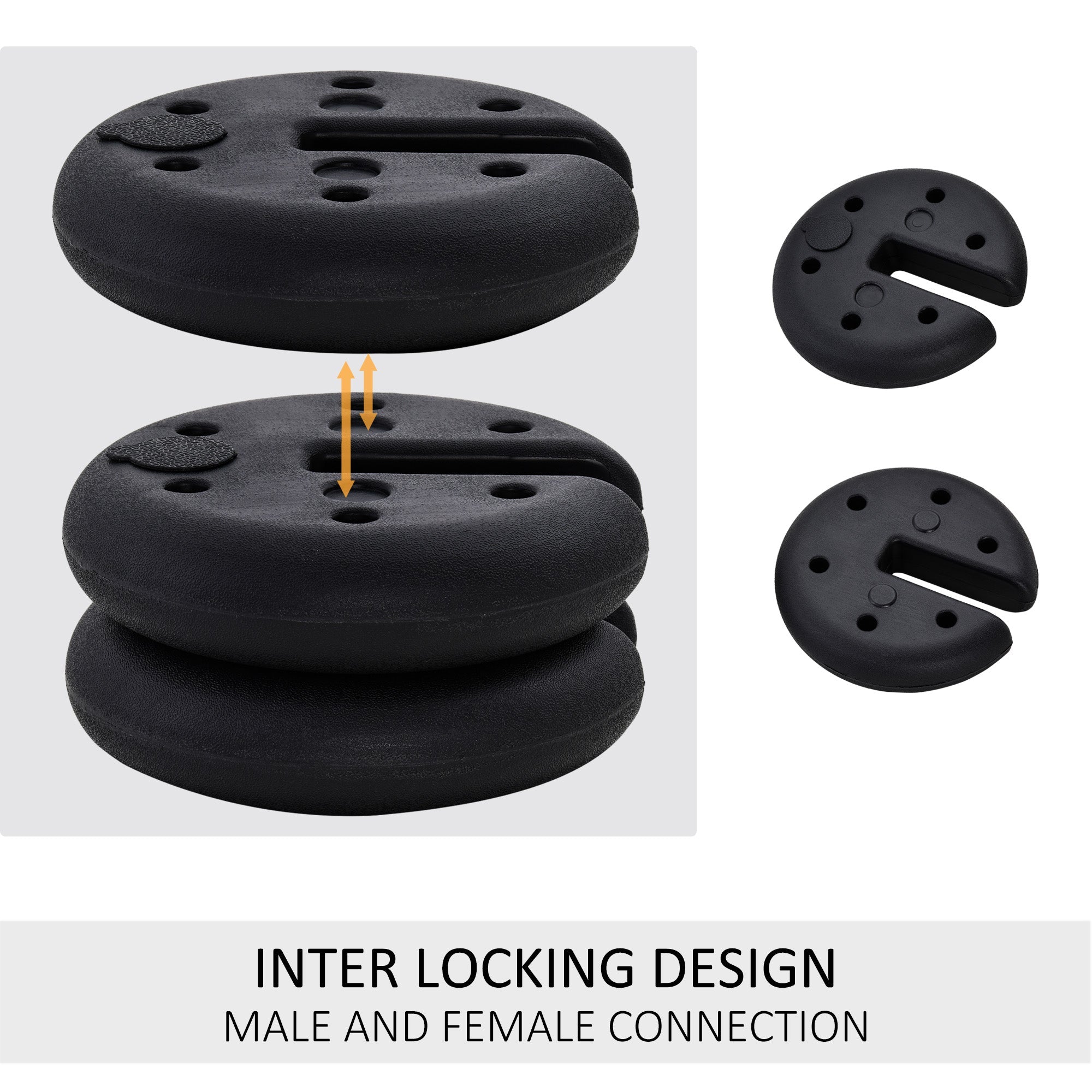 Outsunny Set of 4 Party Tent Canopy Weight Plate Kit Gazebo Pop Up Tent Anchor Base Weights Canopy Shelter Leg Weights