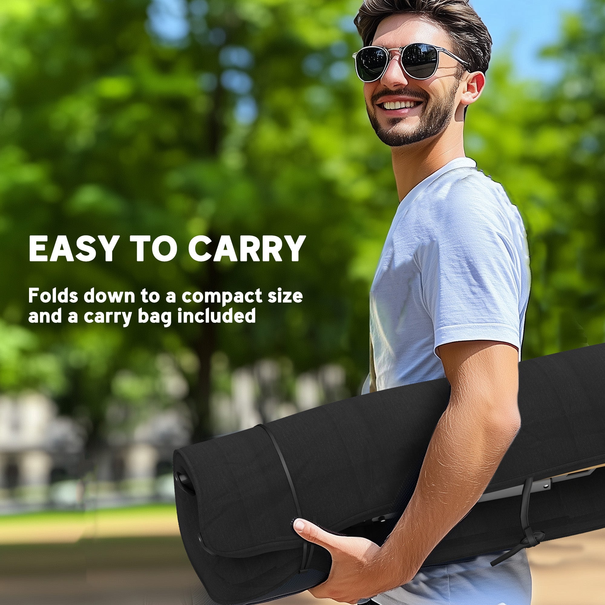 Outsunny Camping Chairs 2 Pack, Portable Folding Camp Chair with Padded Seat and Bag, Outdoor High Back Recliner, Black