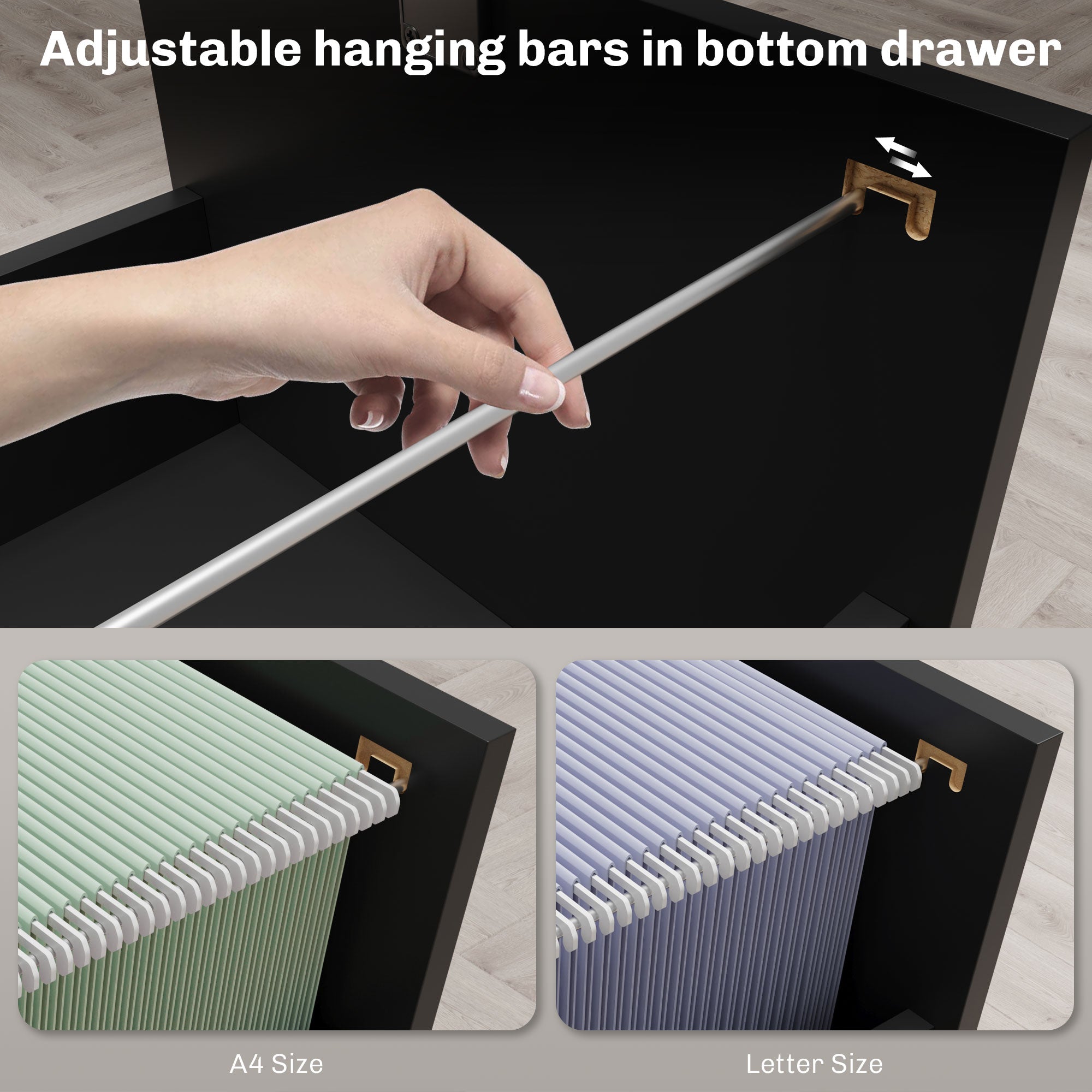 HOMCOM Mobile Printer Stand Charging Station USB Ports Locking Filing Cabinet for A4 Letter Black