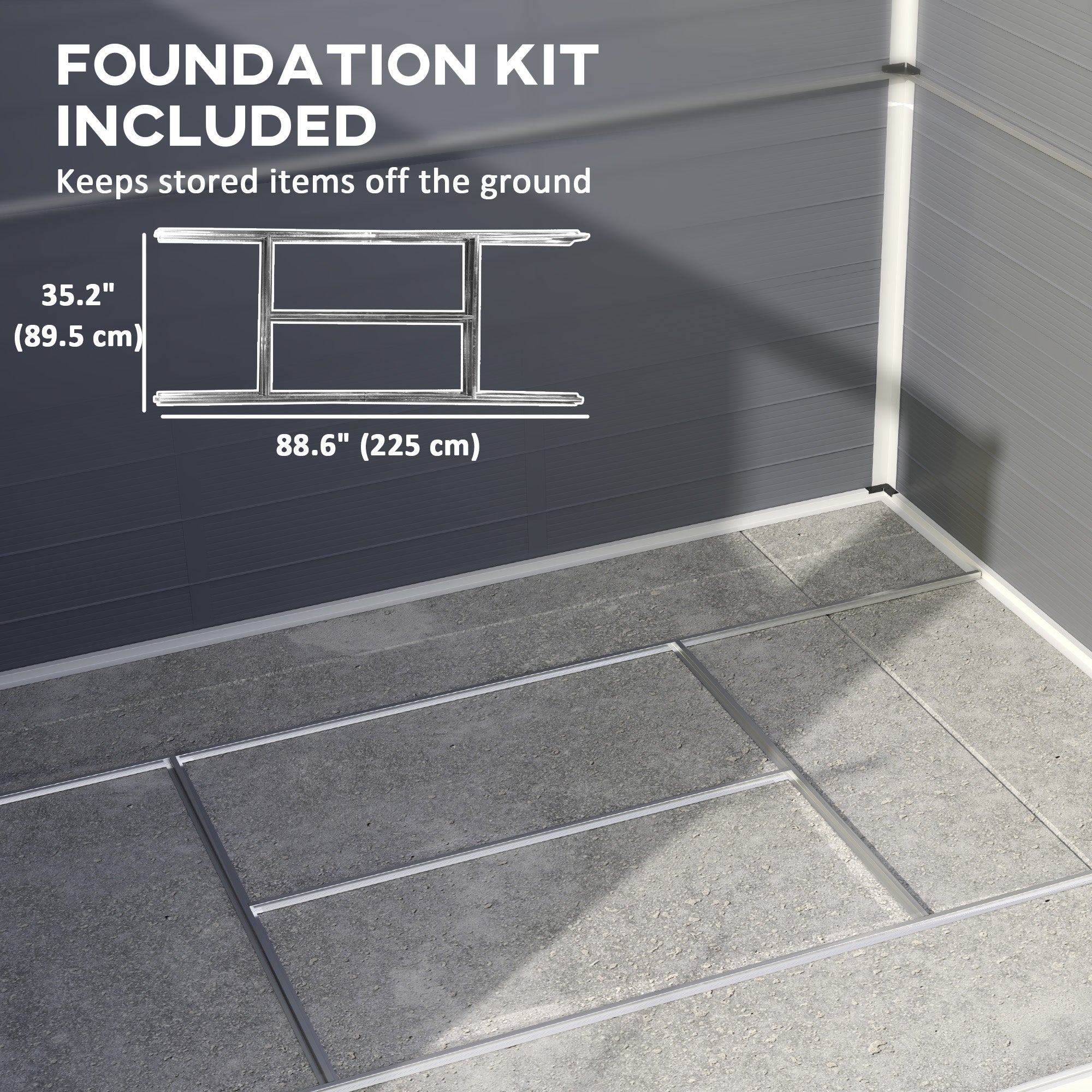 Outsunny 8' x 6' Plastic Garden Storage Shed with Latch Door, Vents, Sloped Roof, Dark Grey