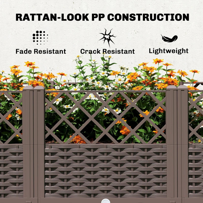 Raised Garden Bed with Legs, Self Watering Elevated Planter Boxes with Drainage Holes, 63" x 15.7" x 20.3"