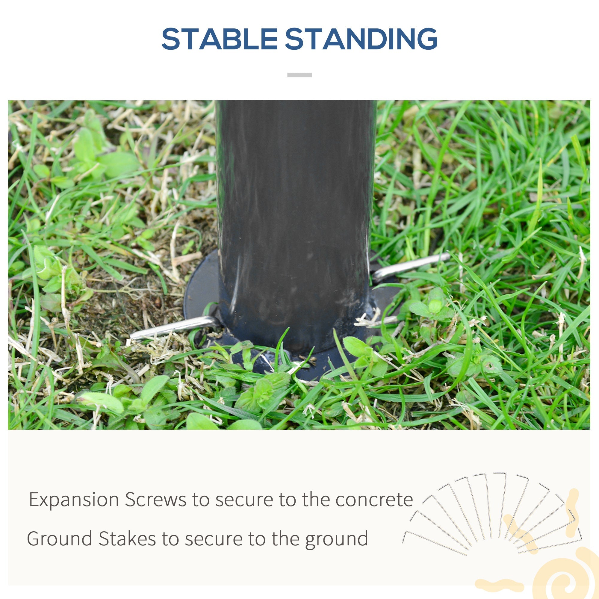 Outsunny Patio Gazebo 10'x20' Outdoor Canopy Shelter Netting Curtains Vented Roof Garden Dark Gray