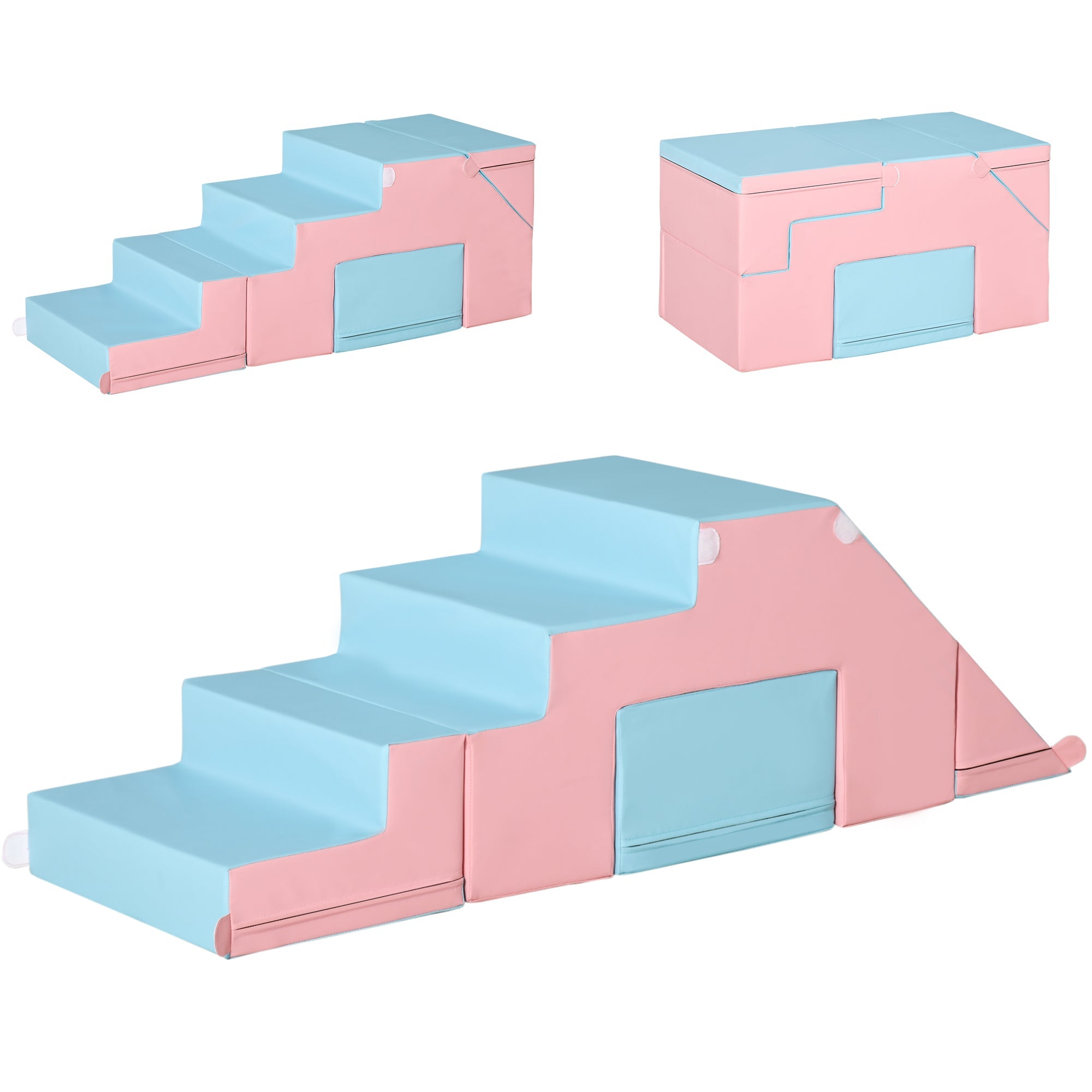 Qaba 2-Piece Foam Climb & Crawl Set: Toddler Nuggets for Climbing, Crawling Play Zone