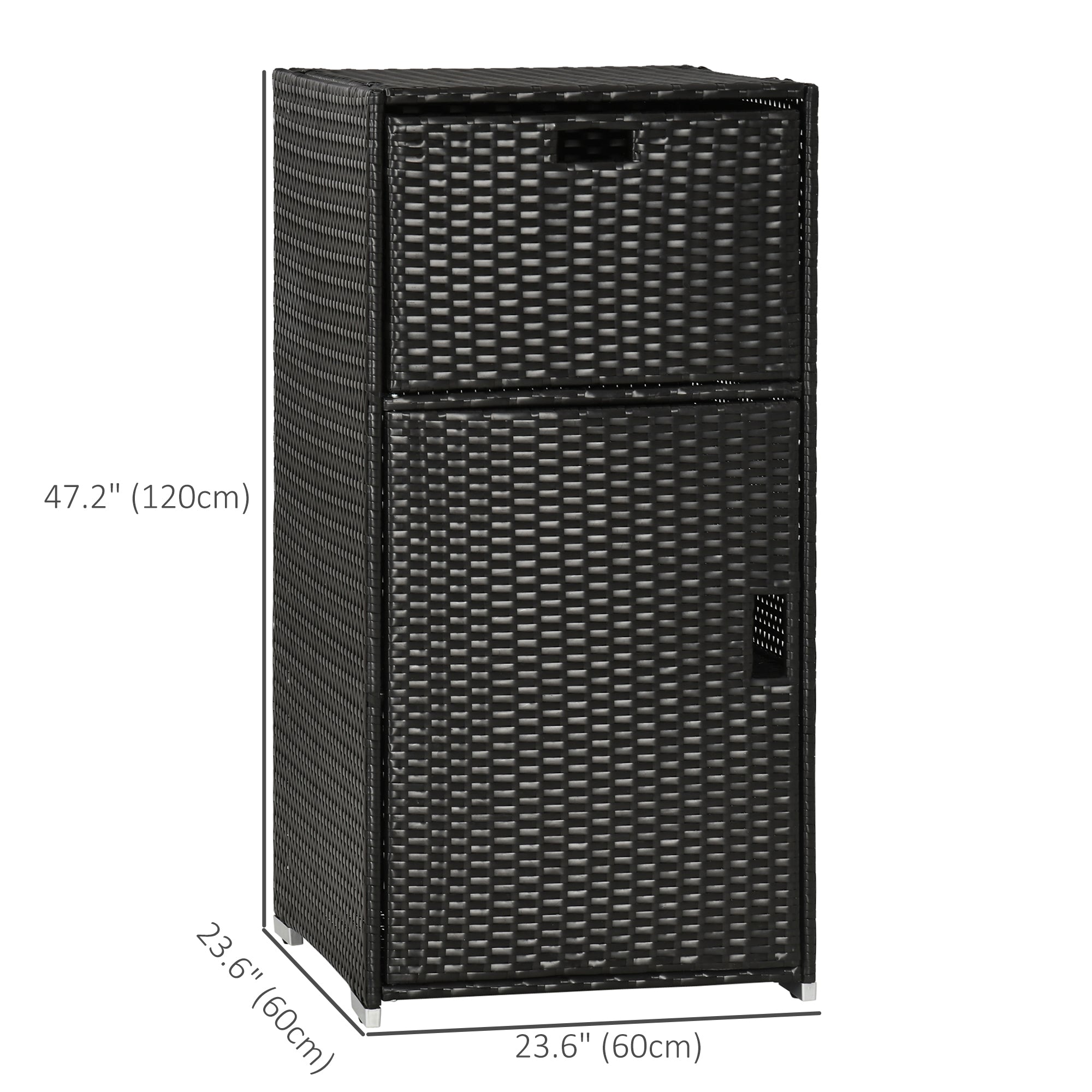 Outsunny Ratten Outdoor Towel Rack for Pool Towel Rack, Dark Brown