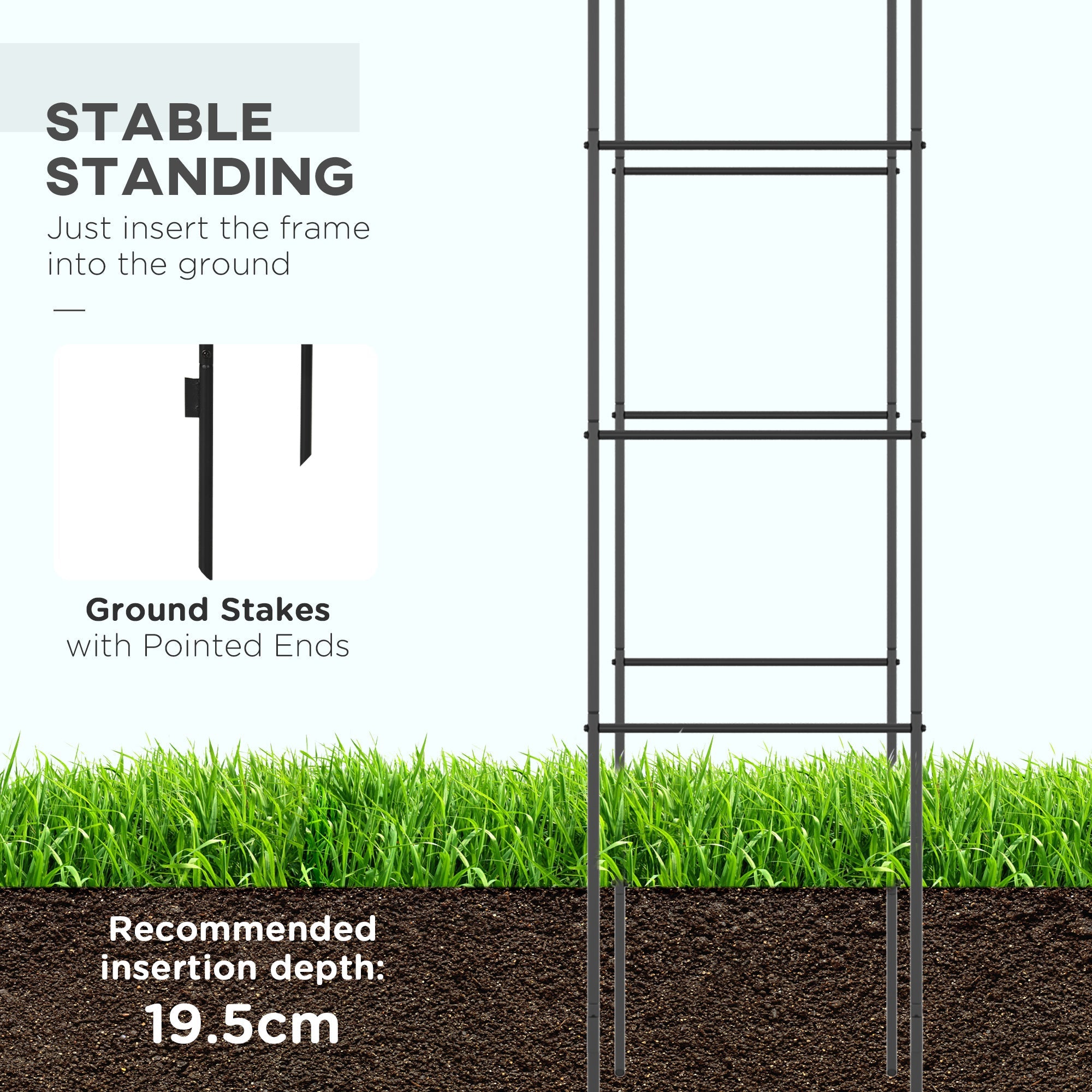 Outsunny 7.9FT Garden Arch Trellis, Metal Arch, Outdoor Garden Arbor for Climbing Plants, Wedding Decoration