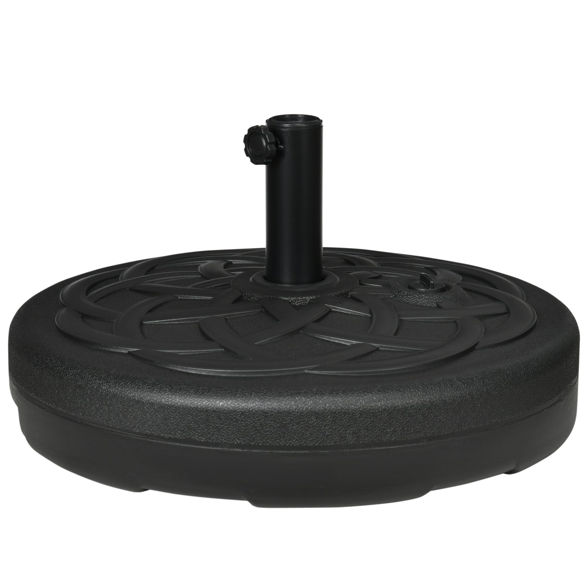 Outsunny 22" Round Patio Umbrella Base: 77lb Heavy Duty Fill Port Stand Black
