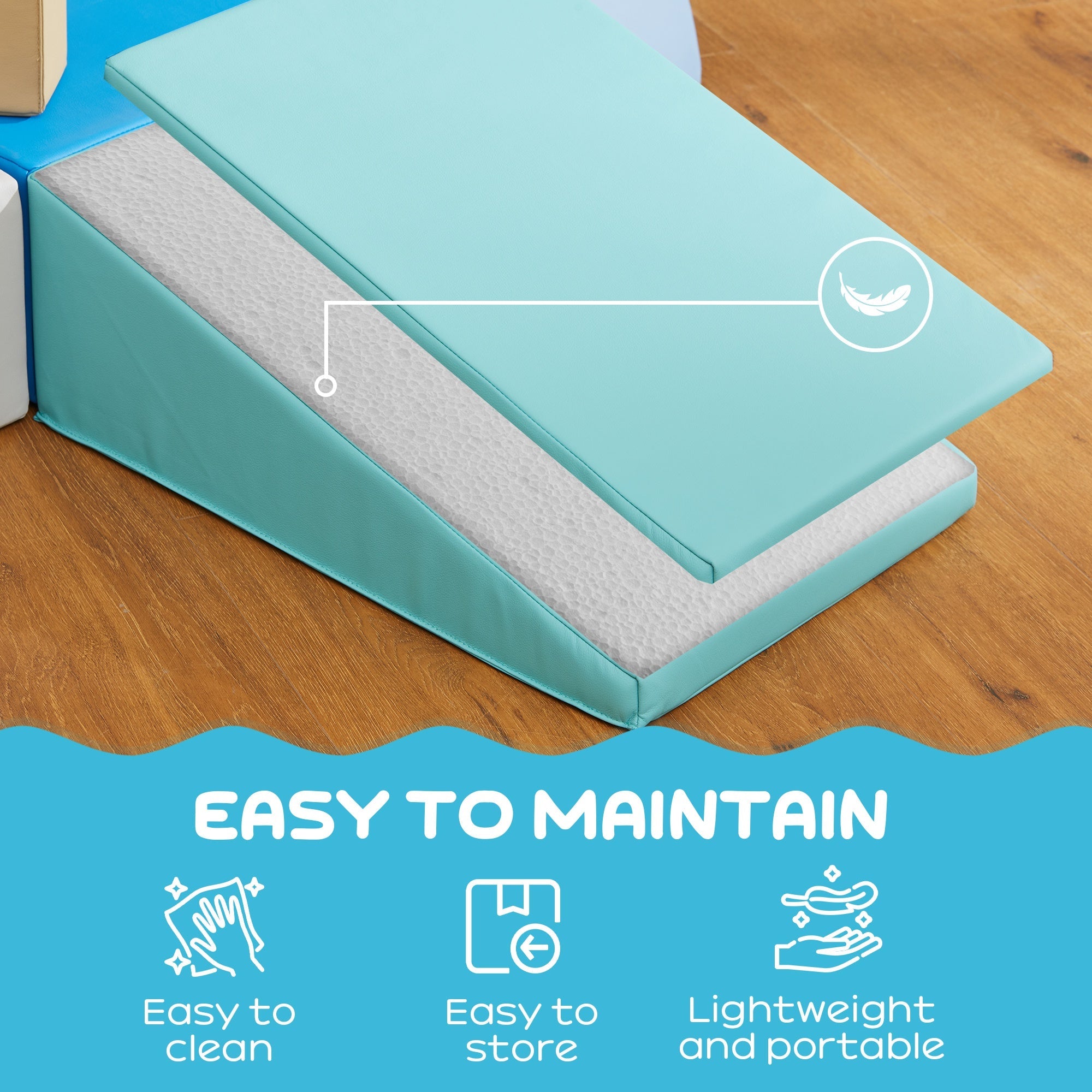 Qaba 6 Piece Soft Play Equipment for Kids 6-72 Months, Yellow and Green