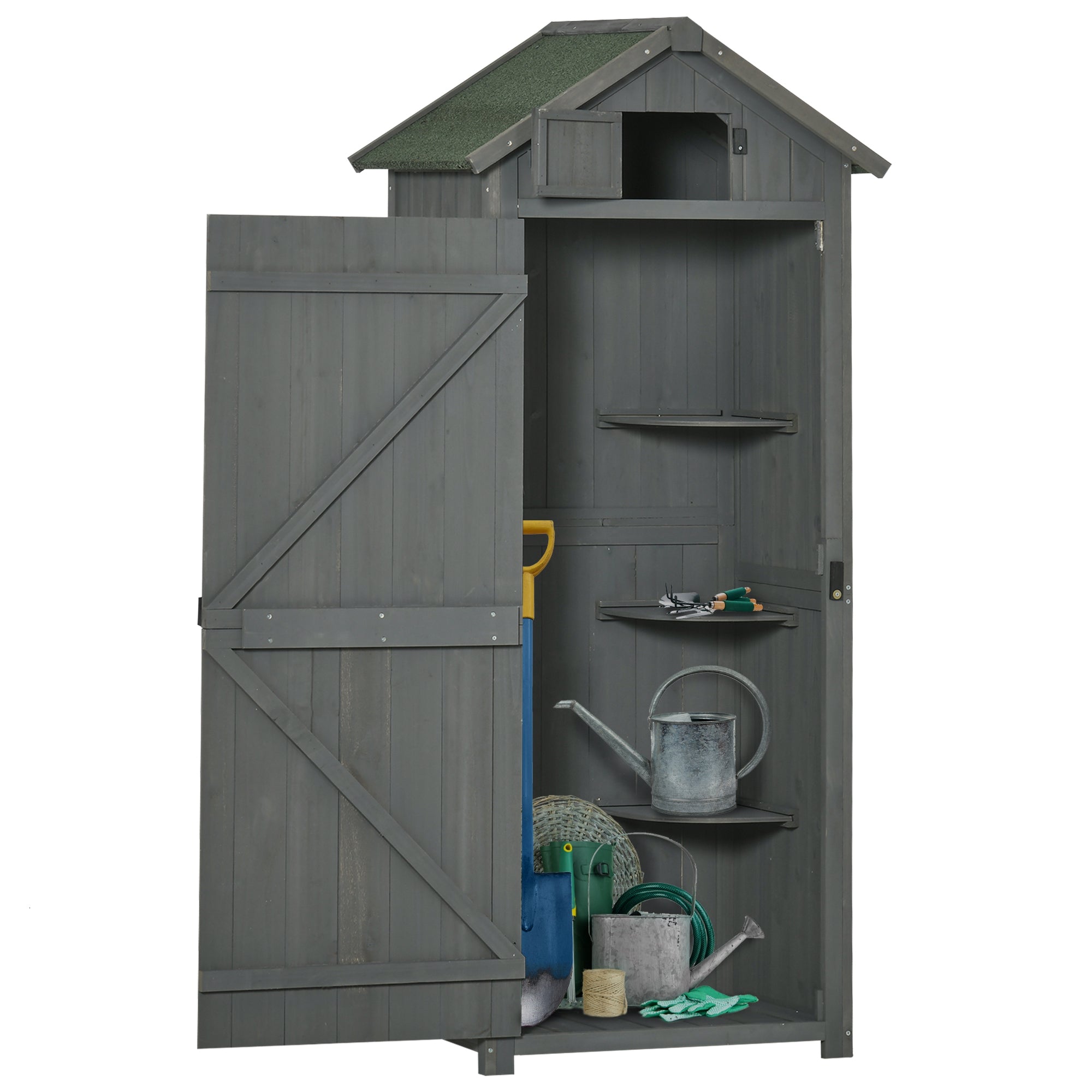 Outsunny Garden Storage Shed 30" x 21" x 71" Outdoor Yard Tool Utility House Water-resistant