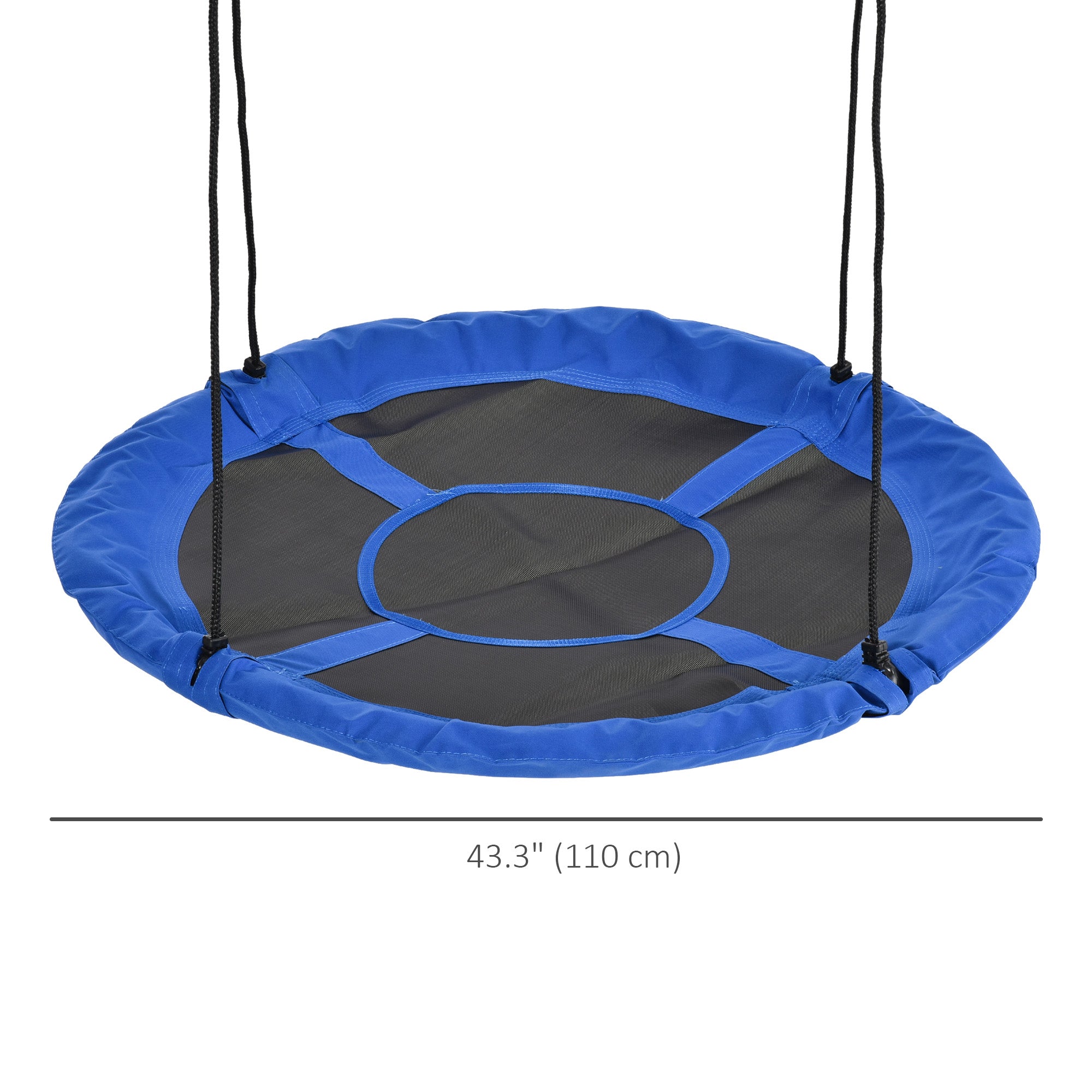 Outsunny Giant Saucer Tree Swing, 43.25" Nest Web Rope Hanging Seat for Backyard Playground - Blue
