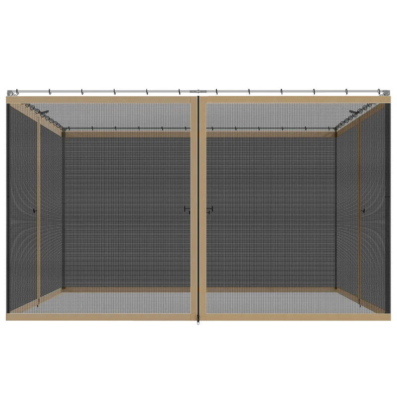 Replacement Mosquito Netting for Gazebo 10' x 12' Black Screen Walls for Canopy with Zippers, Khaki