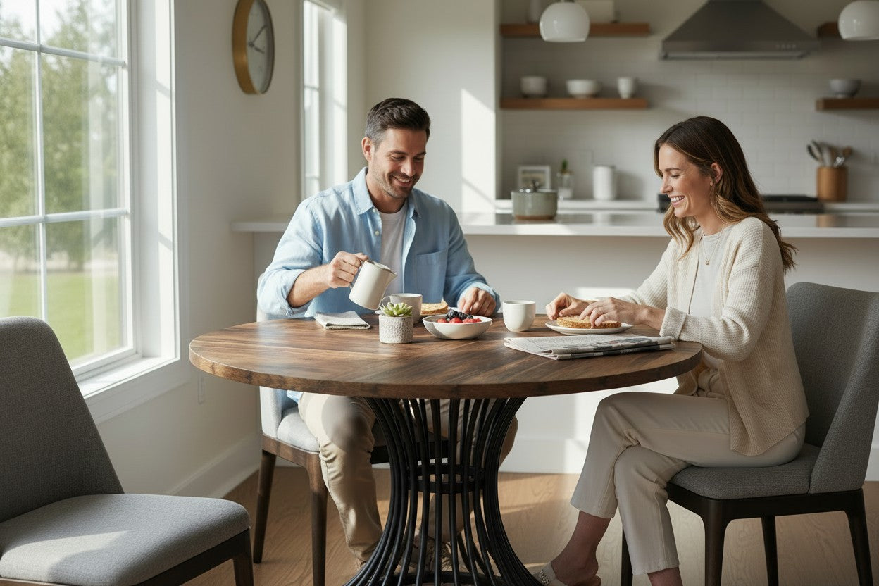 47” Modern Farmhouse Round Kitchen Table