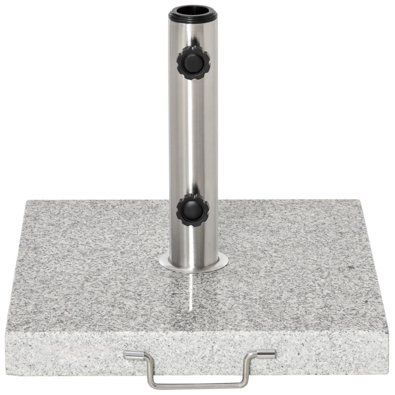 55 lbs Marble Square Umbrella Stand 16.5" Market Heavy Holder Base w/ Wheels, Grey