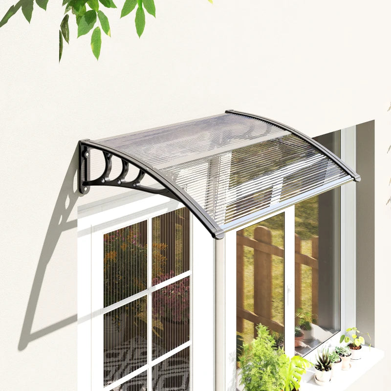 Window Awning Door Canopy, Polycarbonate Cover Patio Awnings, 30" x 50", White