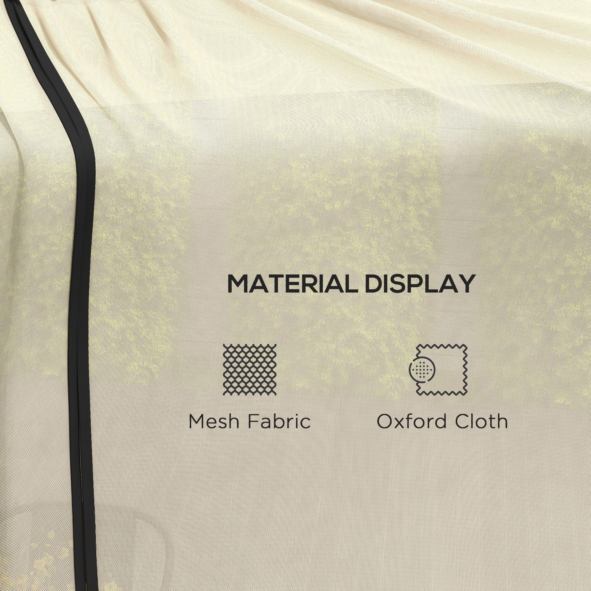 Outsunny 7.5FT Umbrella Table Screen Mosquito Bug Net, Garden Large Umbrella Cover Netting with Zippered Door, Black