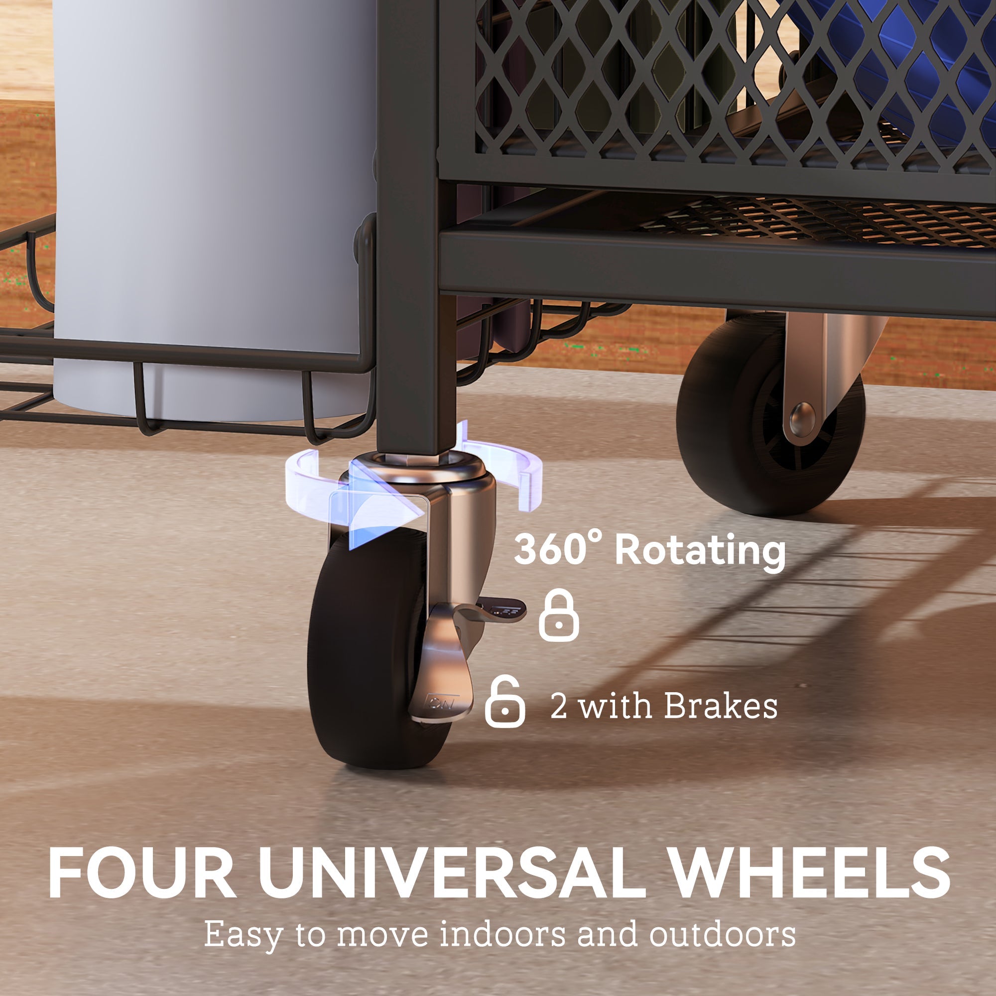 Soozier Garage Sports Equipment Organizer, Rolling Home Gym Storage Rack with Wheels, Dumbbell Rack and Ball Storage Holder