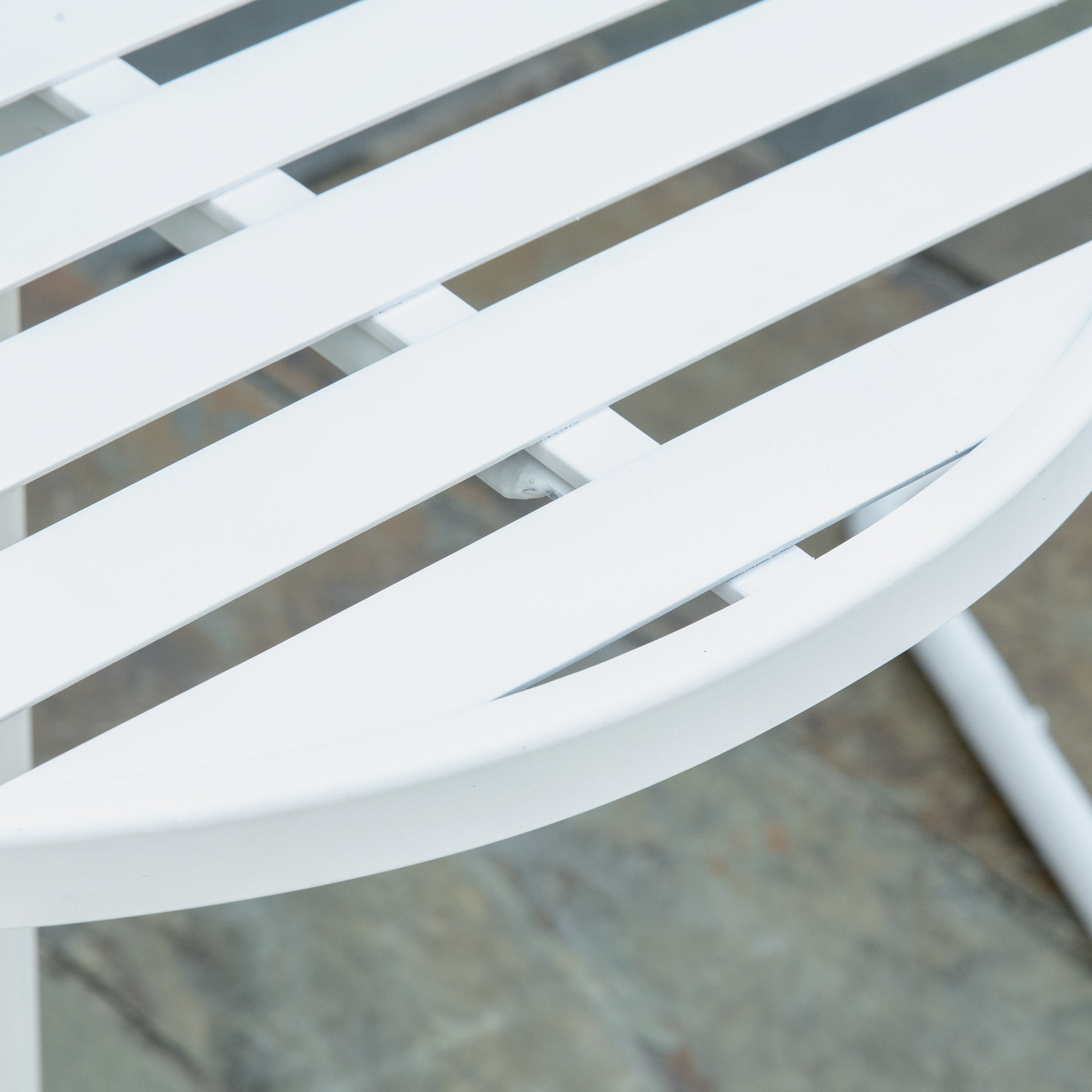 Outsunny 3pc Patio Bistro Set Outdoor Furniture with Chairs Round Table for Yard Porch Poolside Balcony White