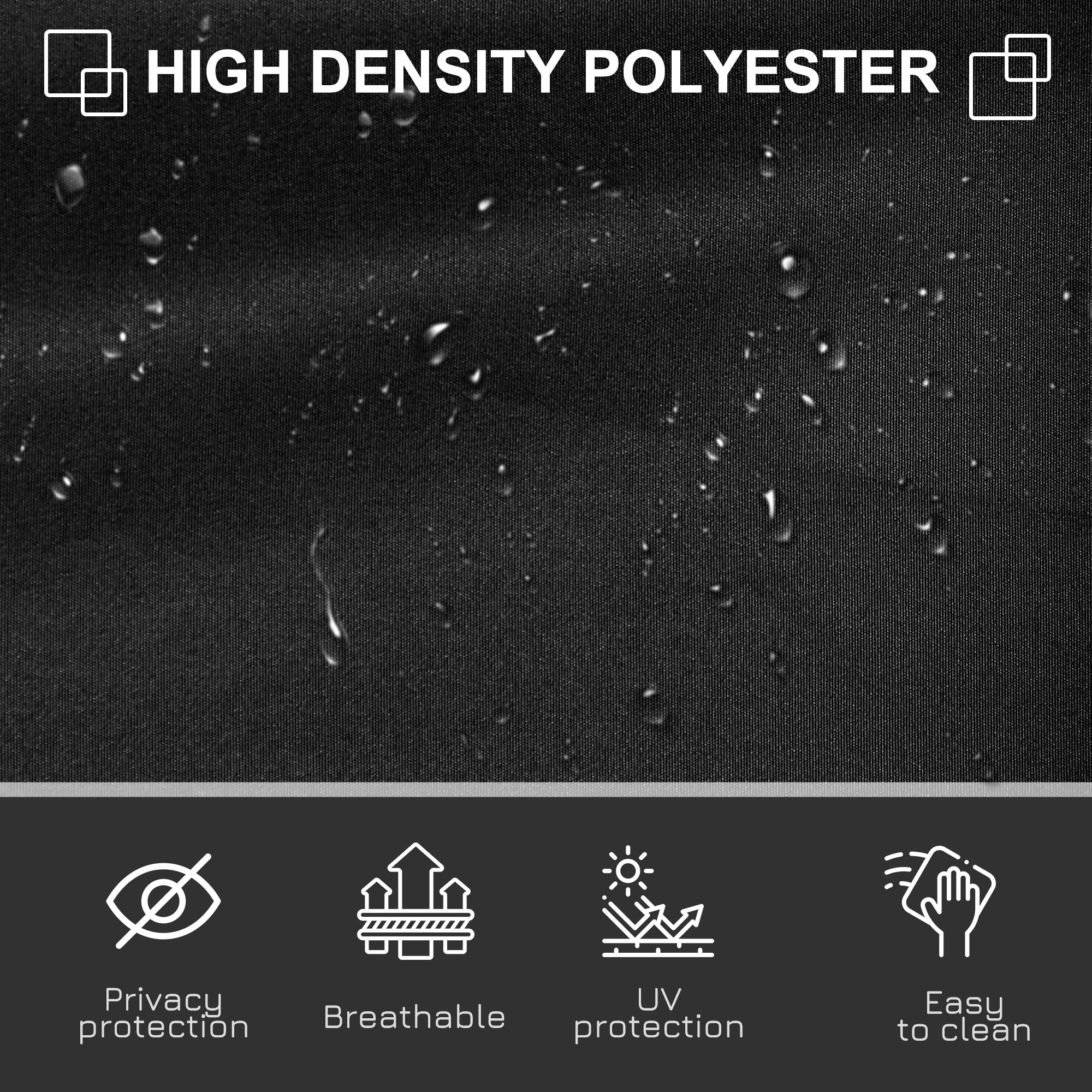 Outsunny Retractable Sidescreen: 118" x 71" UV Wind Resistant Outdoor Privacy Panel for Folding Patio, Black
