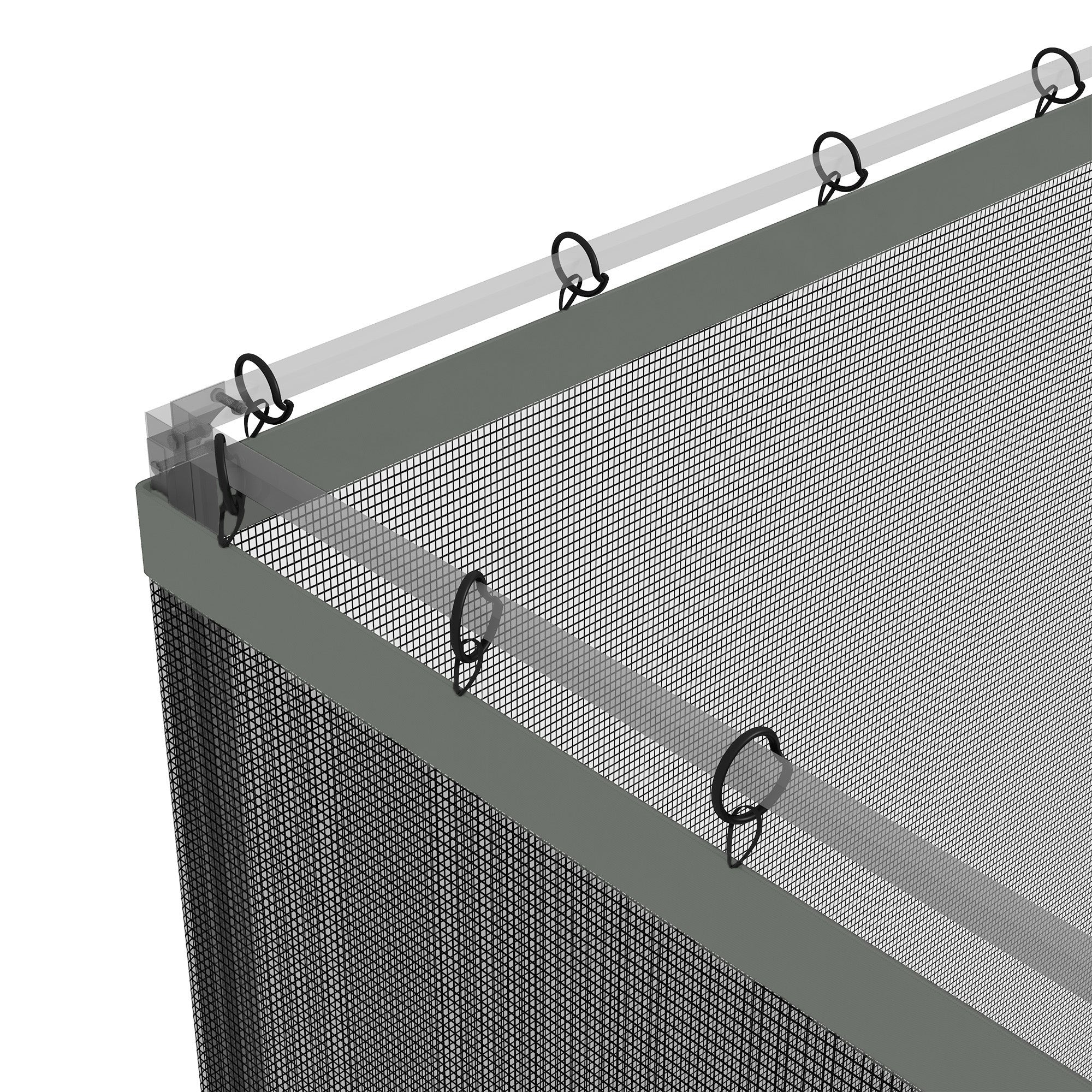 Outsunny Replacement Mosquito Netting for Gazebo 10' x 12' Black Screen Walls for Canopy with Zippers