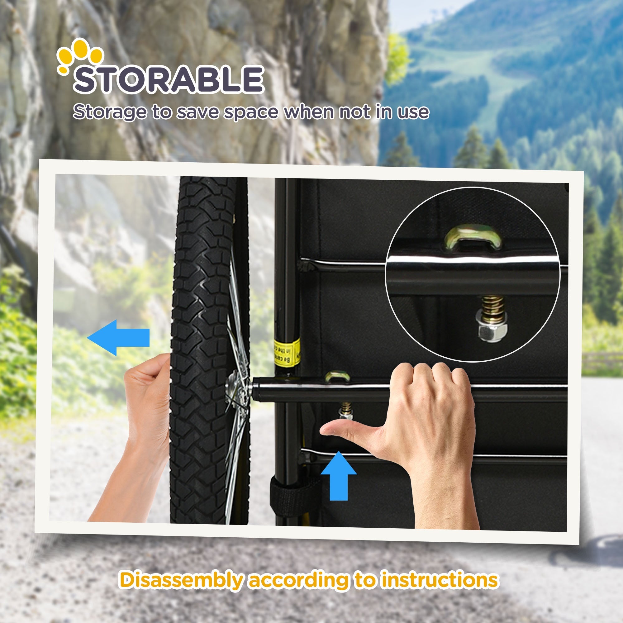 Aosom Medium Dog Bike Trailer with Safety Flag Quick Release Wheels Reflectors Hitch Coupler Black