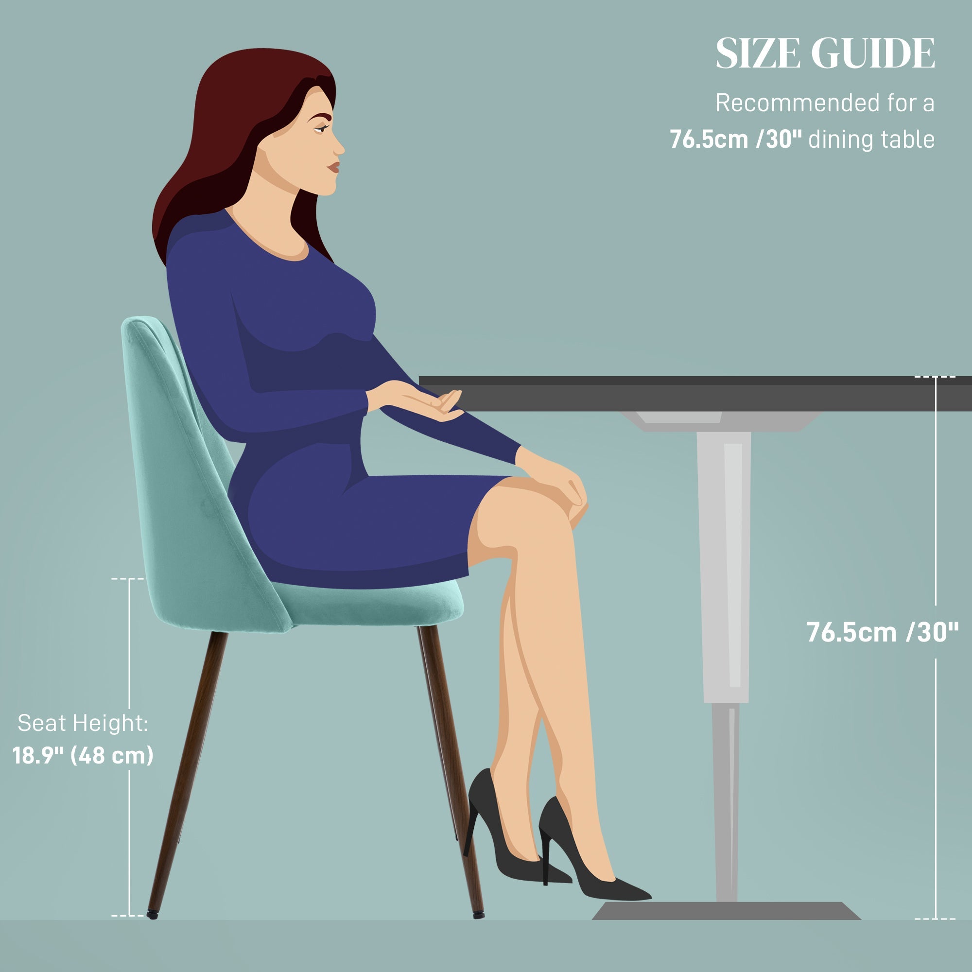 HOMCOM Upholstered Dining Chairs Set of 4, Velvet Accent Chair with Back and Wood-grain Steel Leg for Kitchen, Light Green