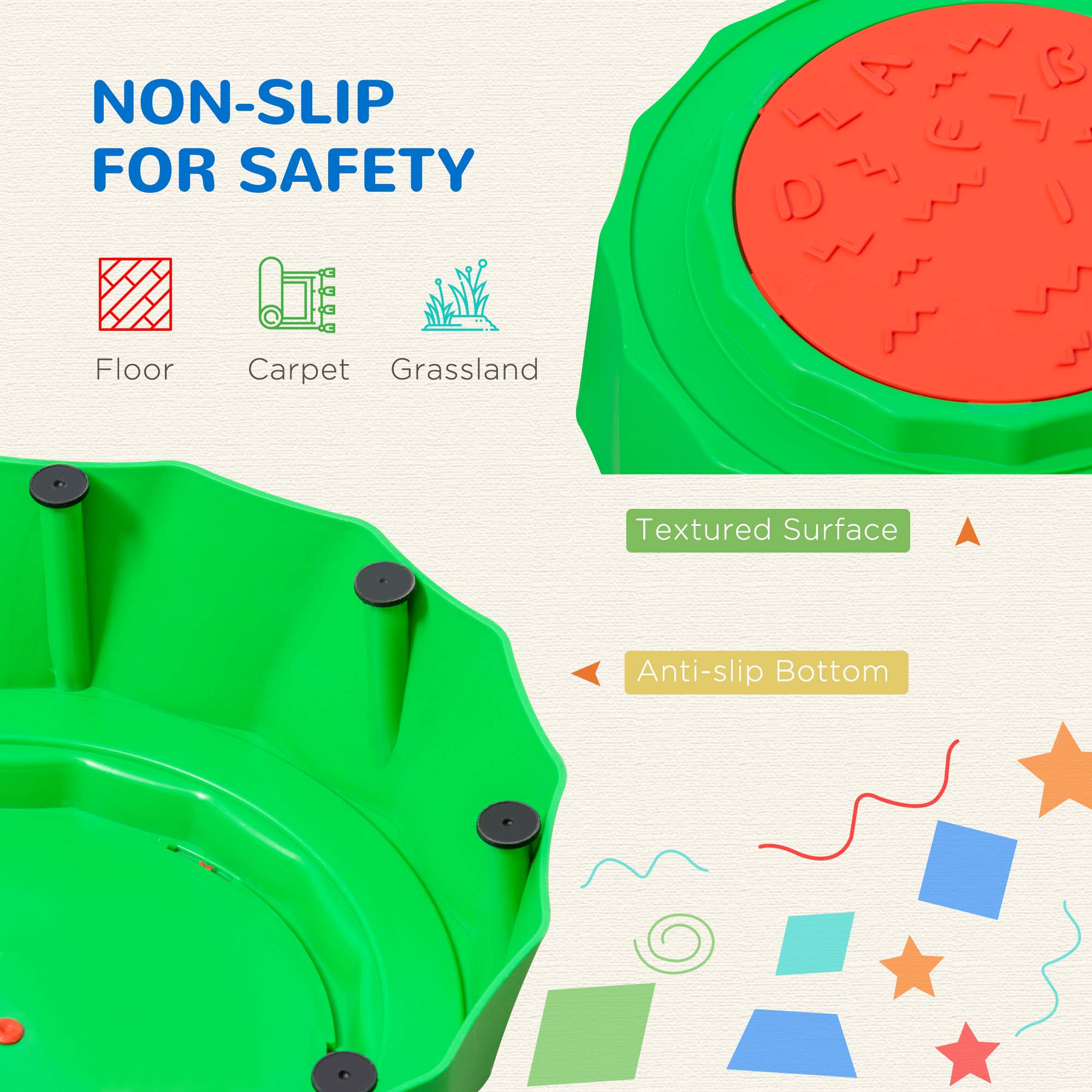 Outsunny Stepping Stones: 8pc Toddler Balance Beam Set, Non-slip Surface, Stackable Stepping Stones for Kids Sensory Play Equipment