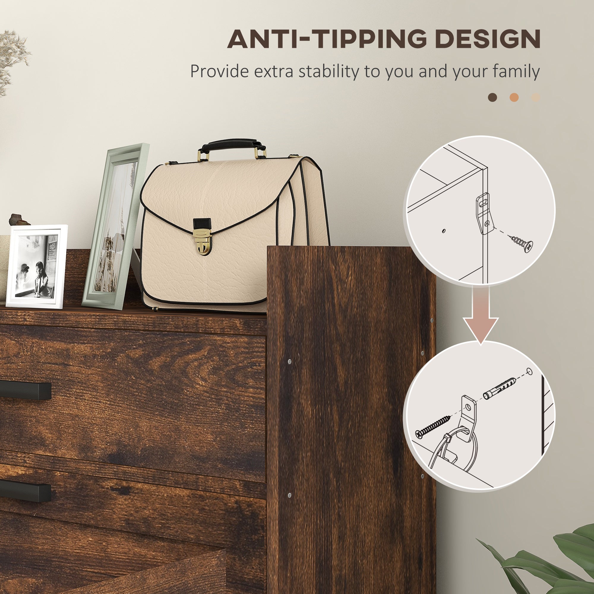 HOMCOM Narrow Shoe Cabinet Organizer: 2 Flip Drawers, Adjustable Shelves for 12 Pairs, Rustic Brown