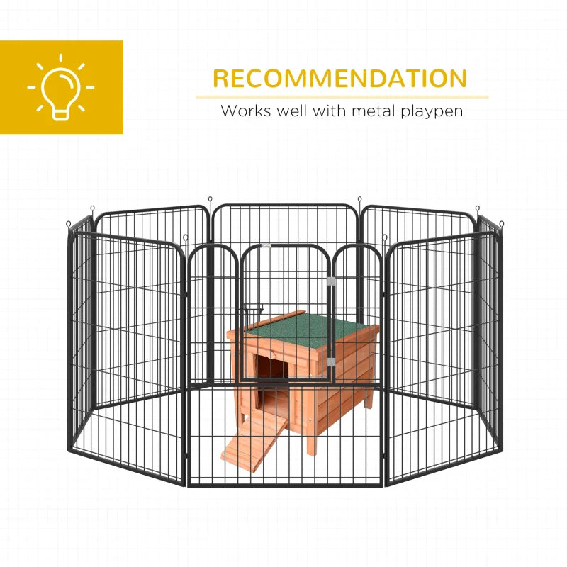Wooden Rabbit Hutch Bunny Cage Outdoor Cat House Guinea Pig Cage Duck Shelter, Indoor Outdoor Use, 20"x16.5"x17", Orange
