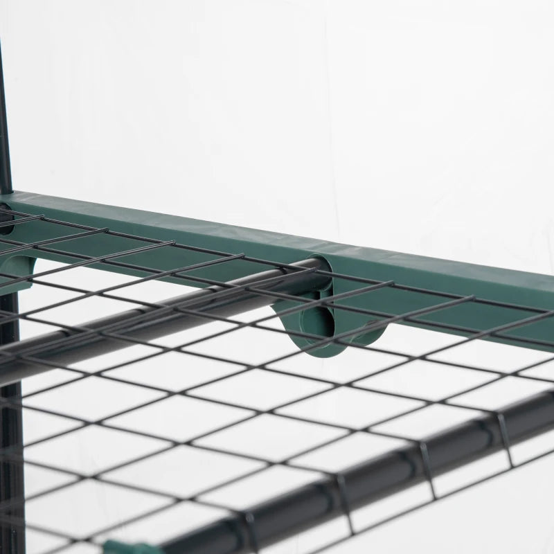 Portable Greenhouse with 4 Tier Shelves Outdoor Hot House, Steel Frame, PVC Cover, 28" x 20" x 63", Transparent