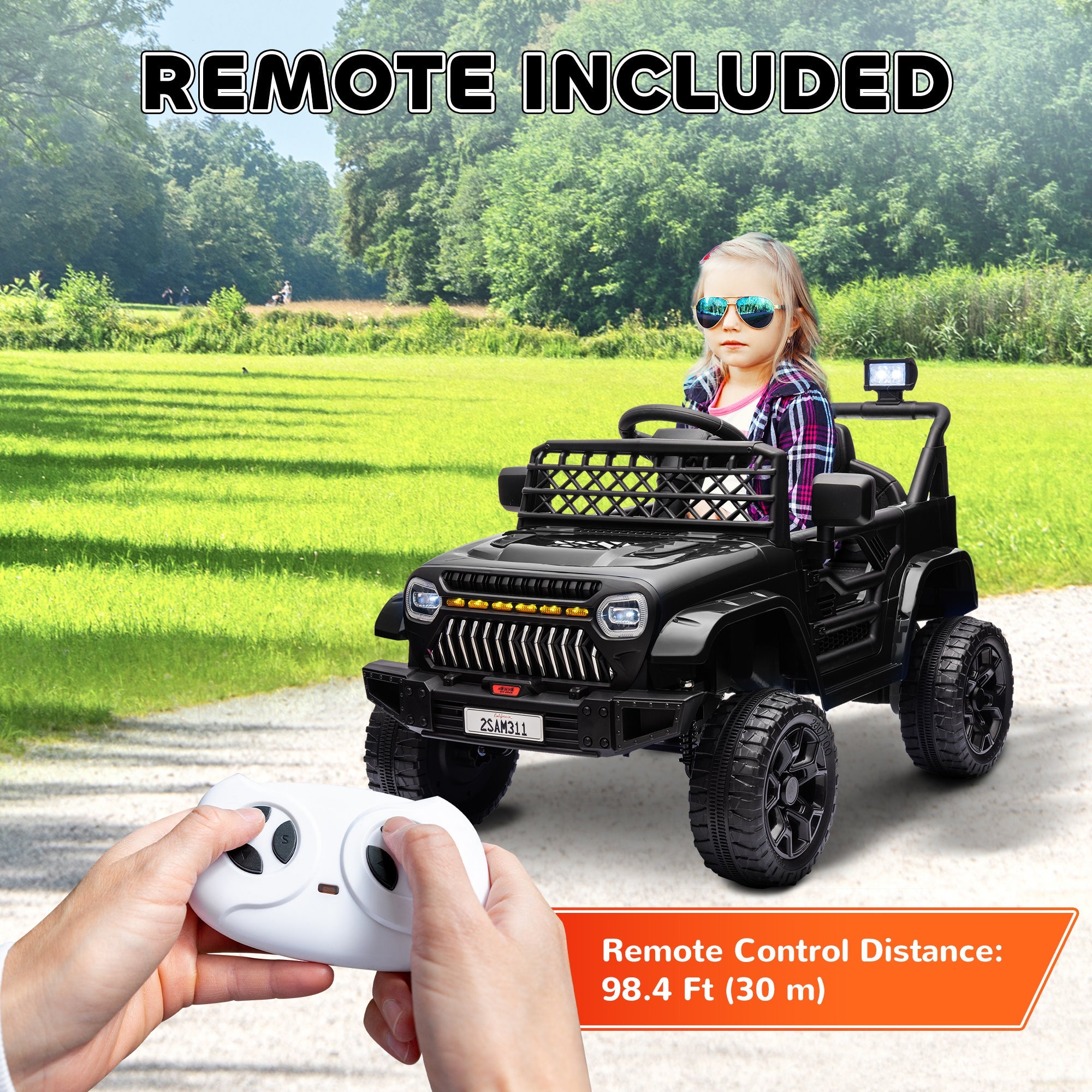 Qaba 12V Ride on Truck, Electric Car for Kids with Remote Control, Suspension, 3 Speeds, USB Music Headlights, Black