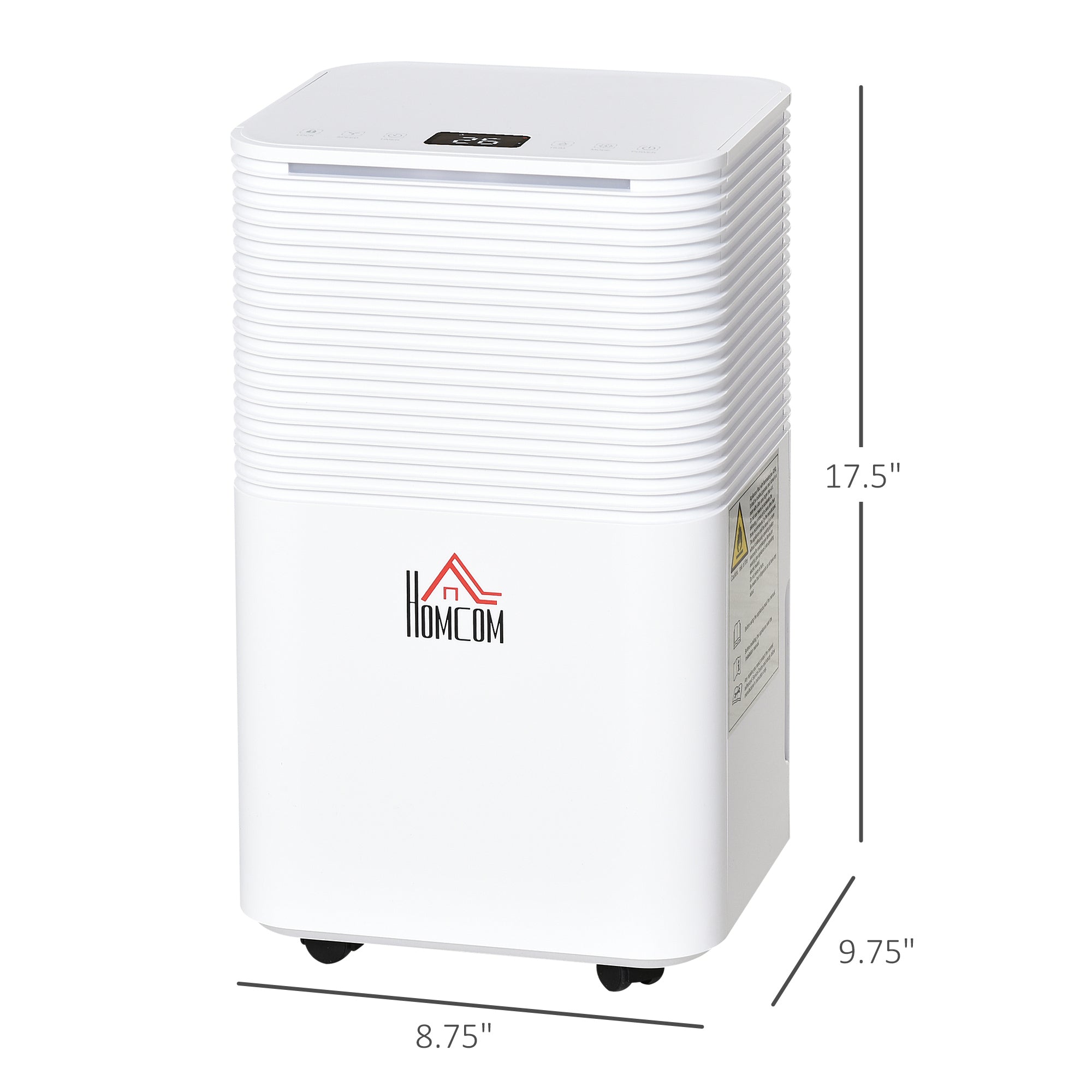 HOMCOM 1260 sq.Ft Portable Quiet Dehumidifier for Home Laundry Room, 21pt Electric Moisture Air De-Humidifier with 3 Modes