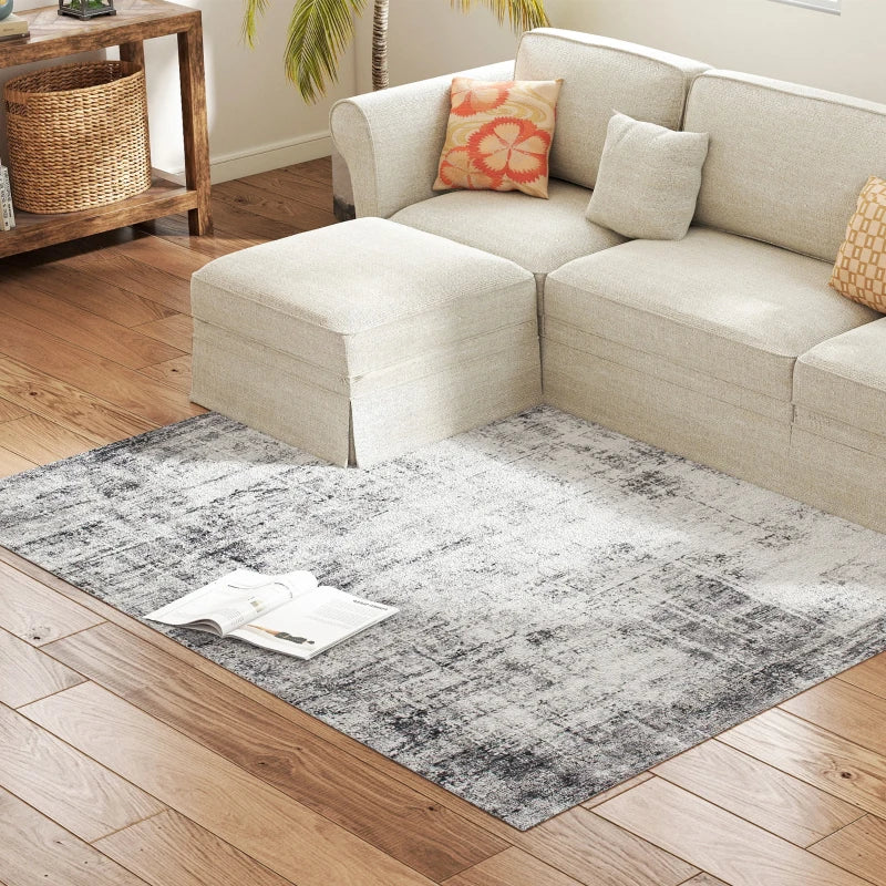 Area Rug for Living Room 9x12, Modern Abstract Machine Washable Rug, Non-Slip Carpet for Bedroom, Dining Room, Grey