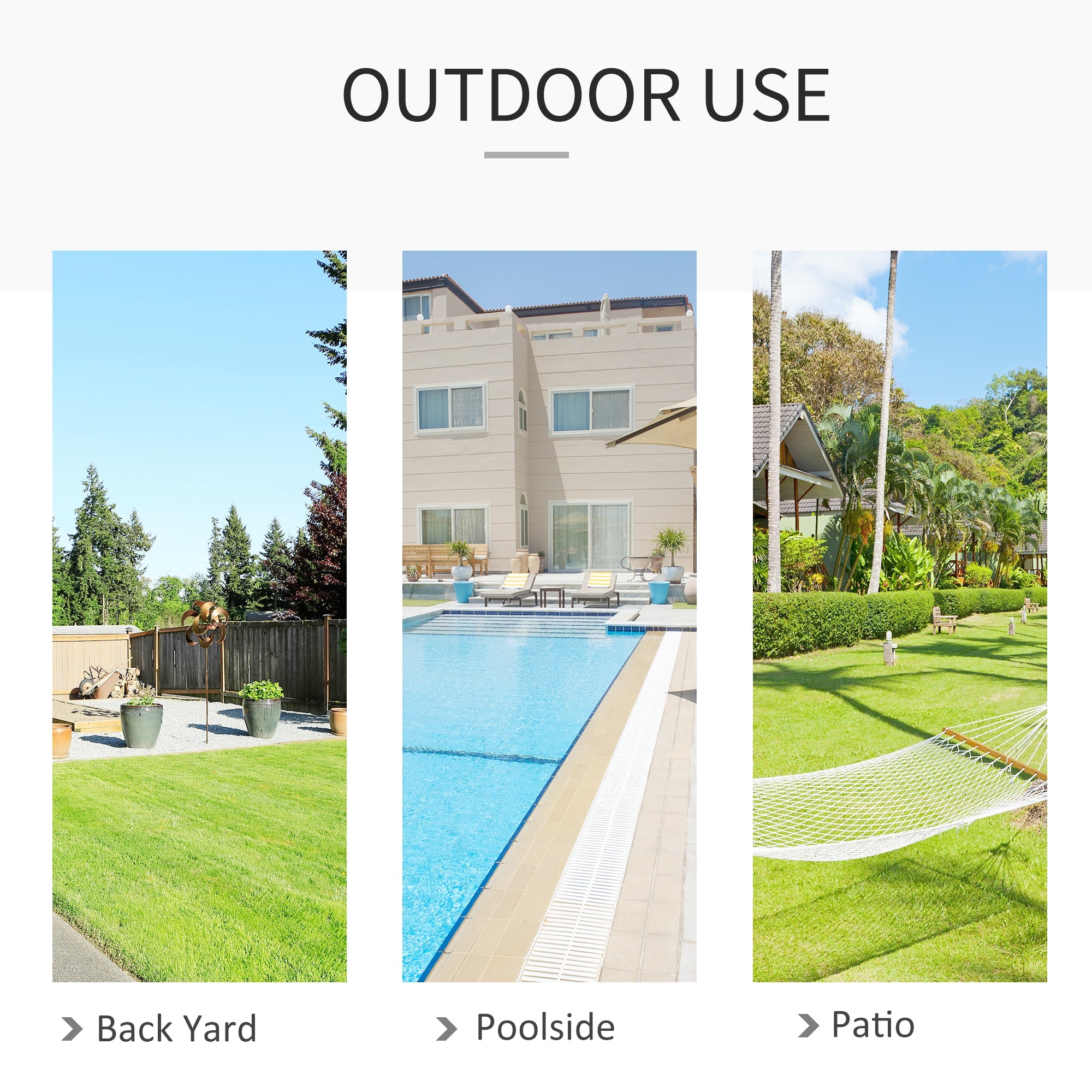 Outsunny Hammock Chair Hanging Rope Swing Indoor Outdoor Backrest Cotton Polyester Fringe Tassels Cream White