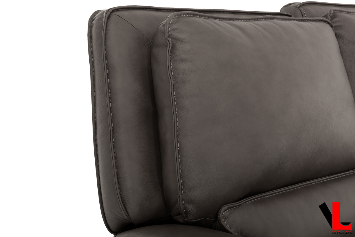 Odessa 92" Power Reclining 3 Seater Sofa with Power Headrests in Tex Grey Leather Match