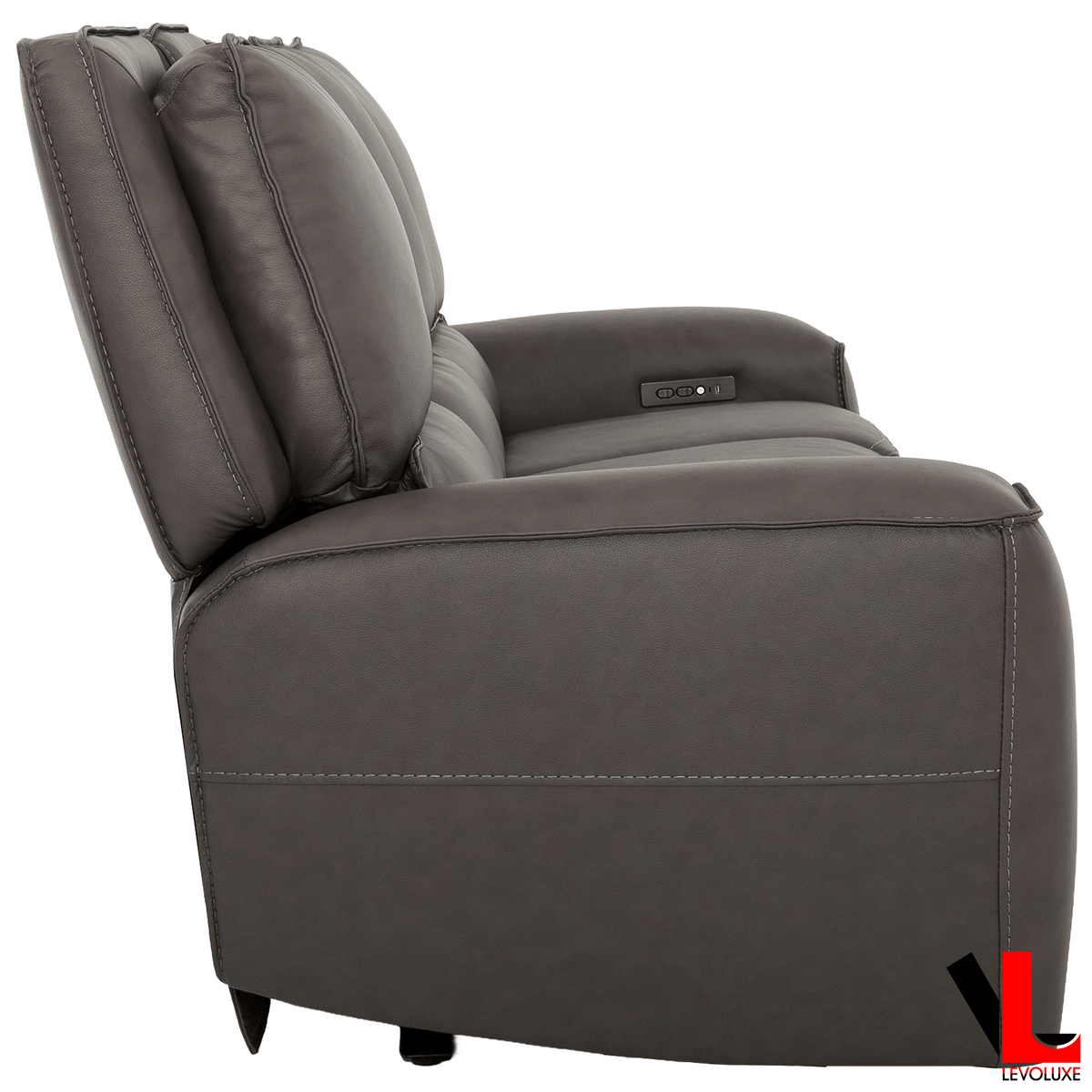Odessa 92" Power Reclining 3 Seater Sofa with Power Headrests in Tex Grey Leather Match