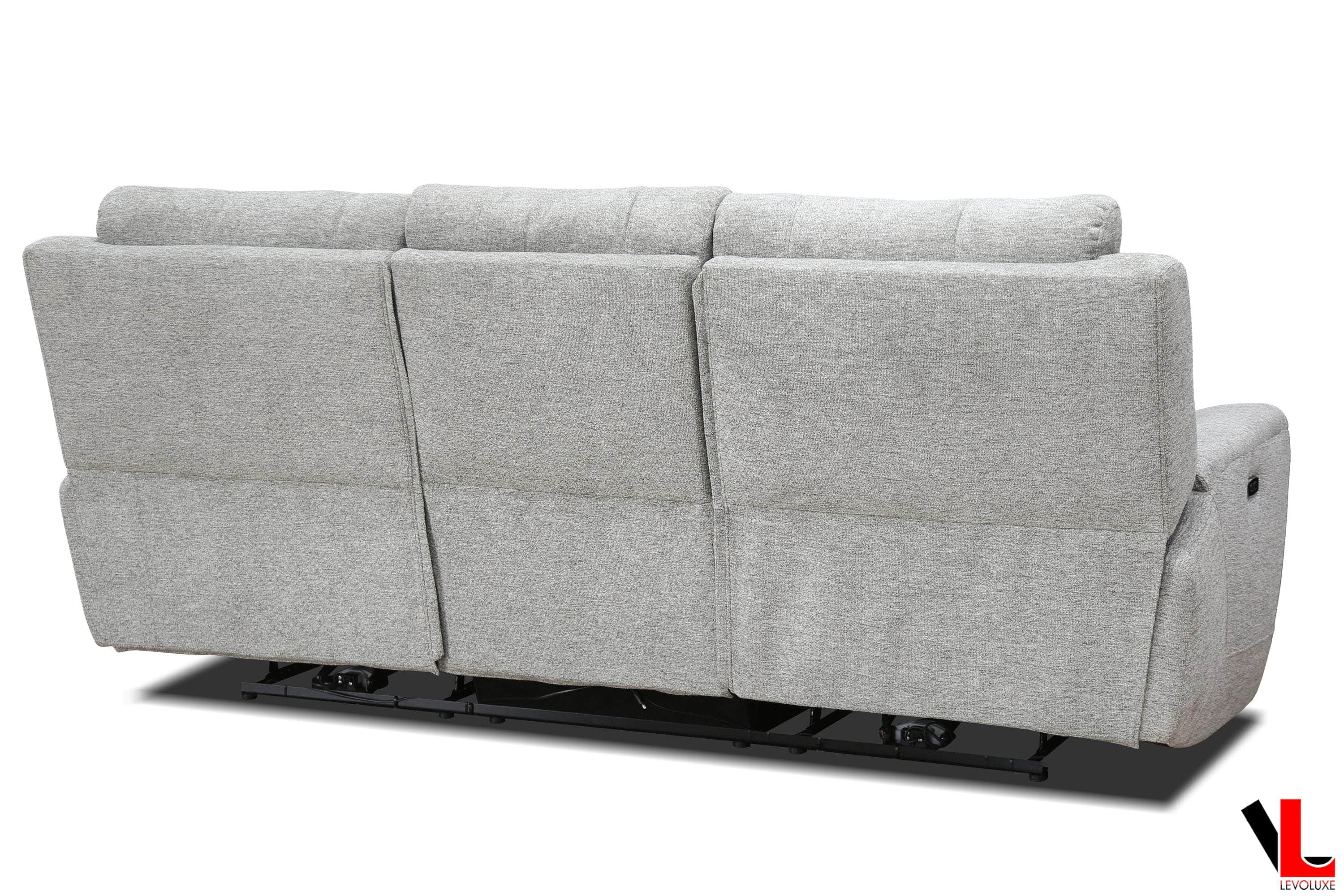 Sentinel 87.8" Power Reclining Sofa with Power Headrest in Tweed Ash Fabric
