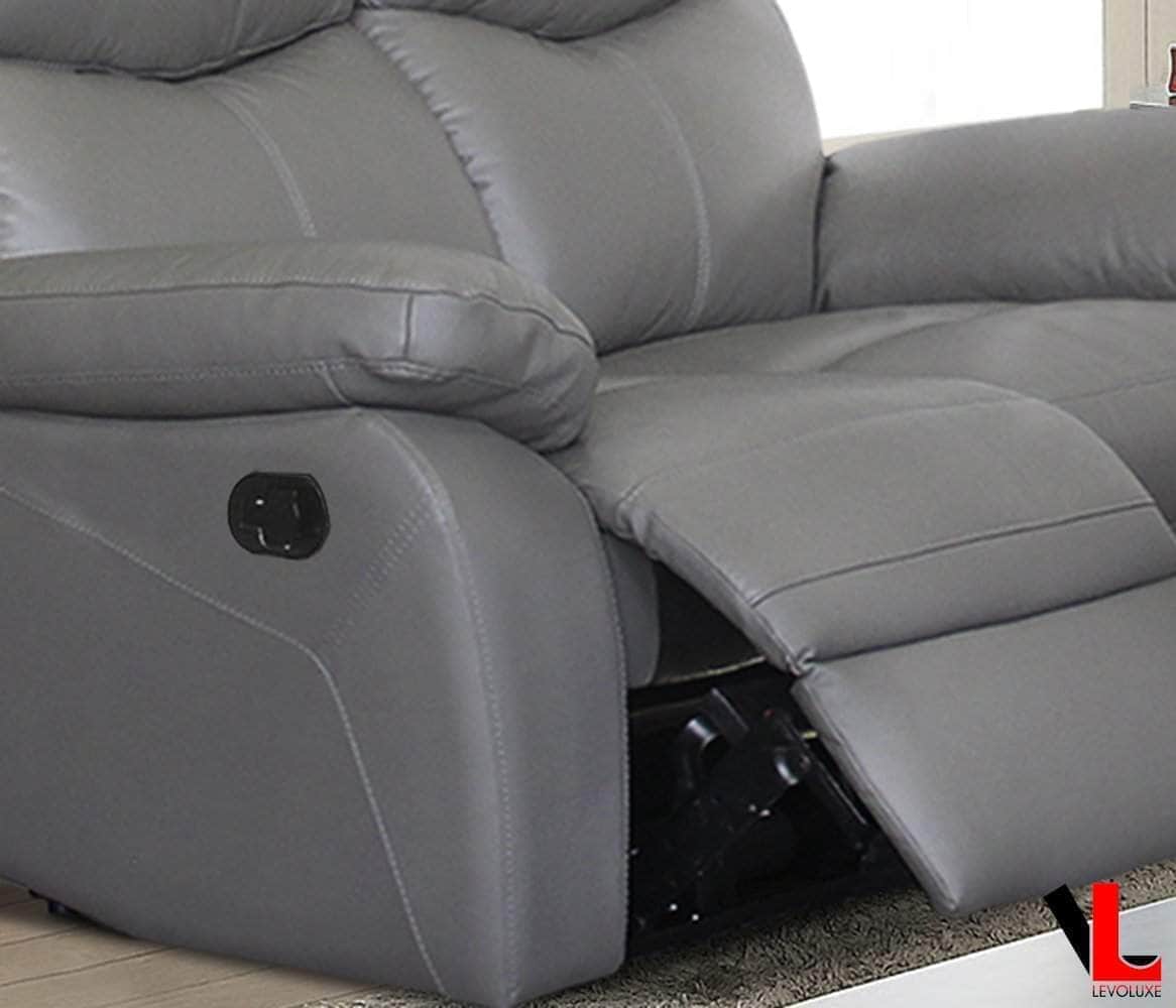 Aveon 2 Piece Pillow Top Arm Reclining Sofa and Loveseat Set in Leather Match - Available in 2 Colours