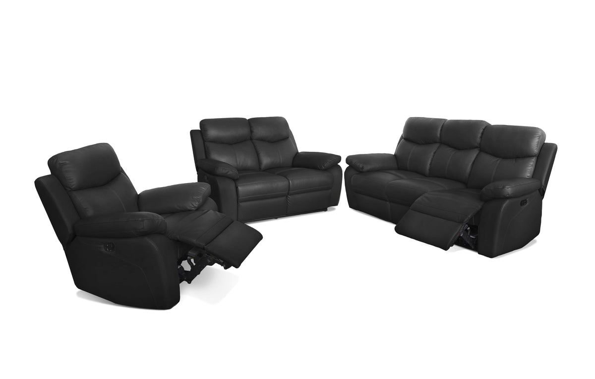 Aveon 3 Piece Pillow Top Arm Reclining Sofa, Loveseat and Chair Set in Leather Match - Available in 3 Colours