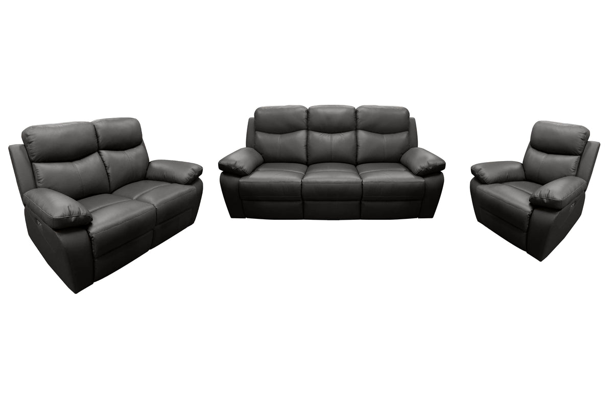 Aveon 3 Piece Pillow Top Arm Reclining Sofa, Loveseat and Chair Set in Leather Match - Available in 3 Colours