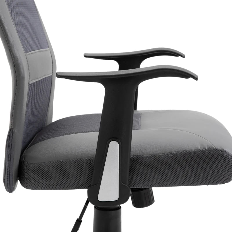 Office Chair High Back Mesh Ergonomic Computer Desk Seat Thick Padded Headrest with Armrest Office Grey