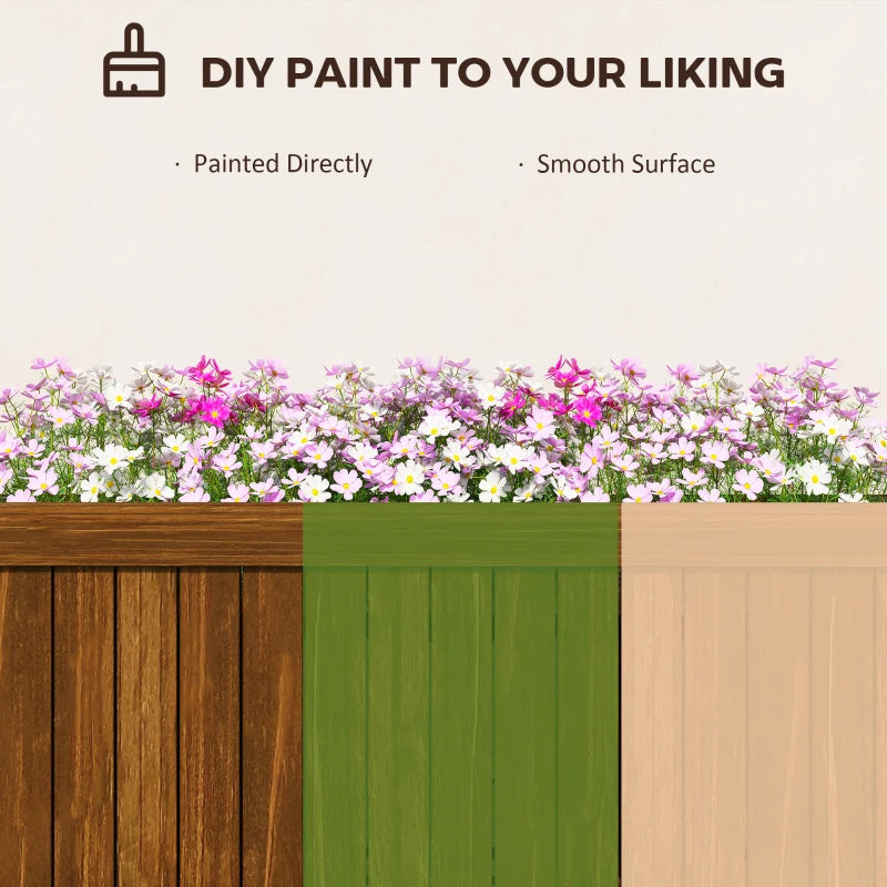 Foldable Elevated Planter Box, Wooden Raised Garden Bed for Backyard Patio to Grow Vegetables Herbs Flowers, Carbonized
