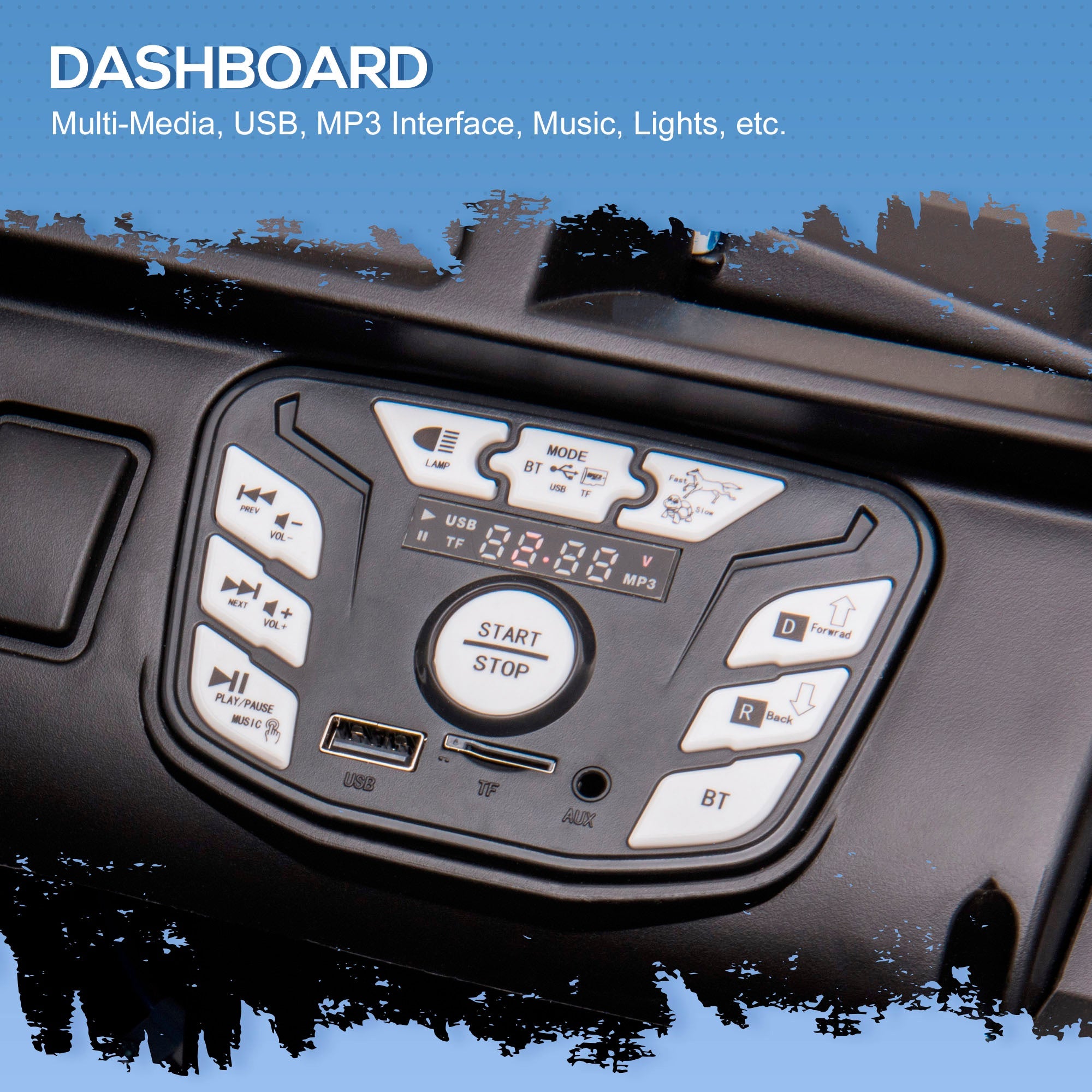 Aosom 12V Battery-powered Kids Electric Ride On Police Car 2-Seater SUV Truck Toy with Parental Remote Control Bluetooth, White