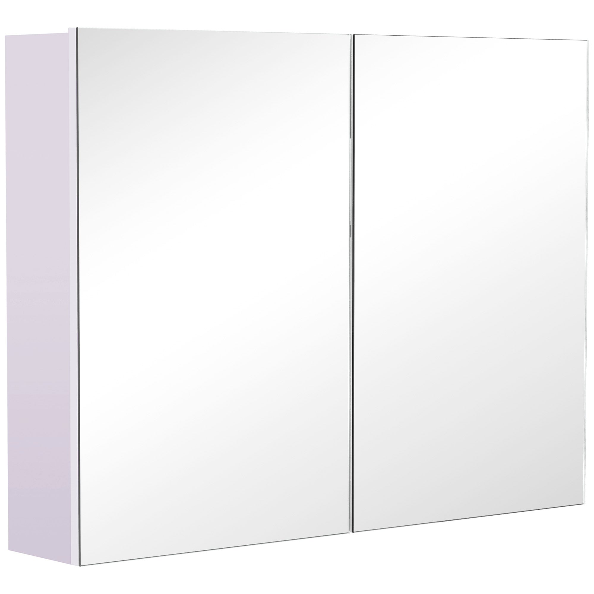 HOMCOM Wall-Mounted Bathroom Cabinet: Double Doors with Mirror, Adjustable Shelf for Storage Organization, White Finish