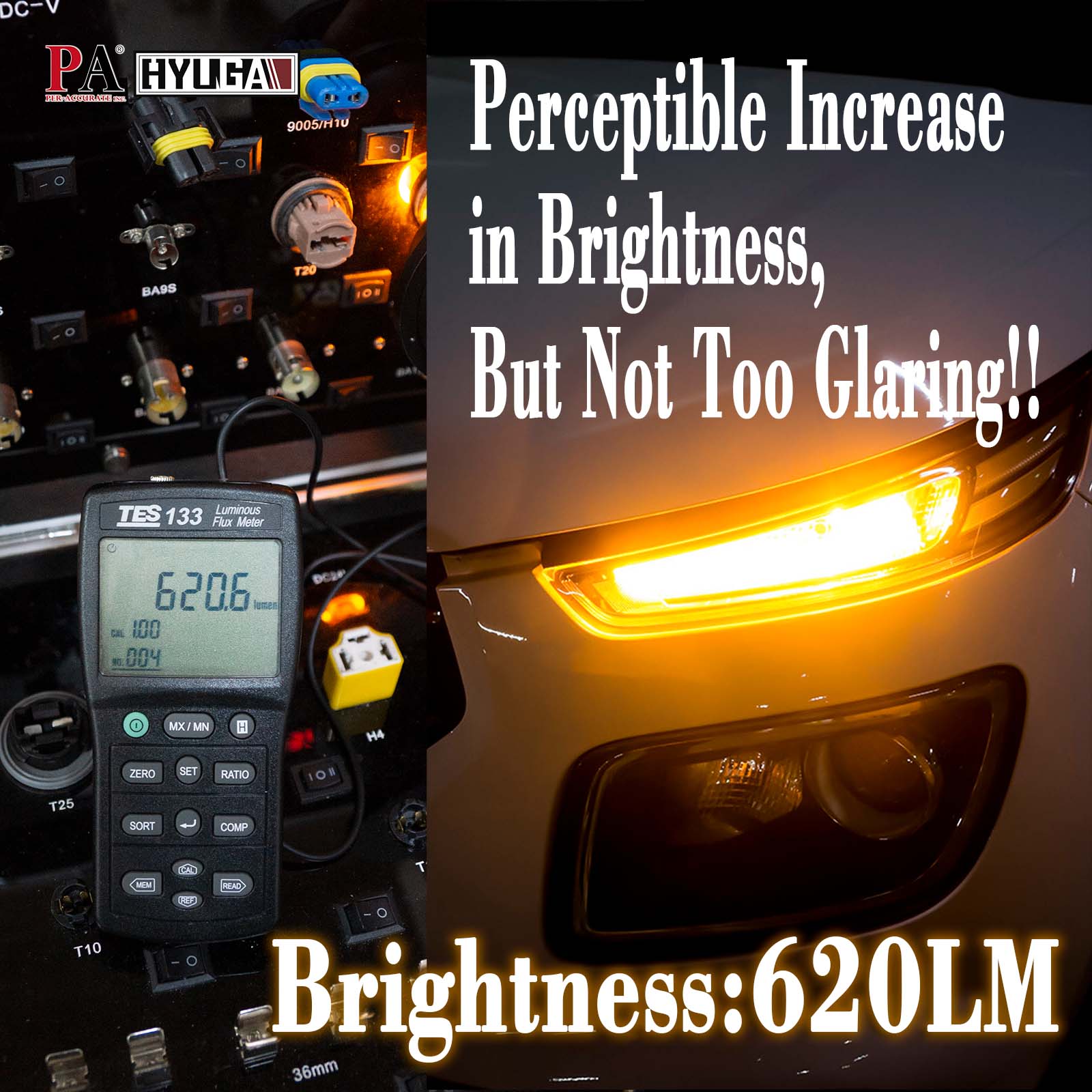 HYUGA T20 7440 7441 LED CANBUS Anti Hyper Flash Turn Signal Bulbs Amber with Fan Boost Built-in Load Resistor W21W WY21W (Pack of 2)