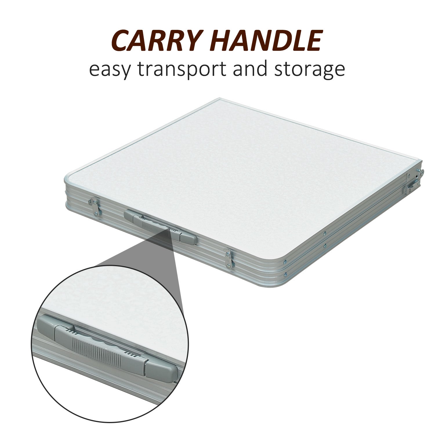 Outsunny Camping Table 4ft Picnic Garden BBQ Desk Adjustable Height Foldable Indoor & Outdoor