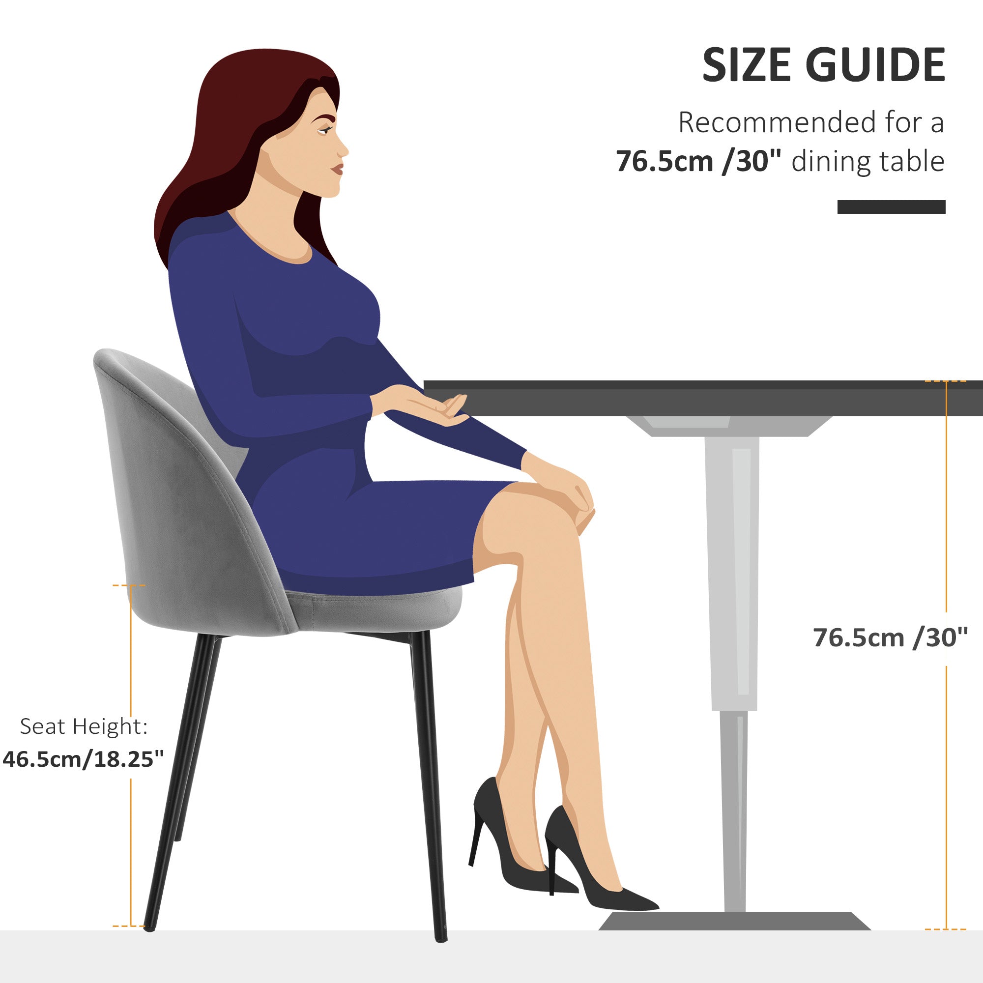 HOMCOM Velvet Dining Delight: Elegant Mid-Back Side Chairs Set of 2 for Dining Room or Living Room, Grey Finish